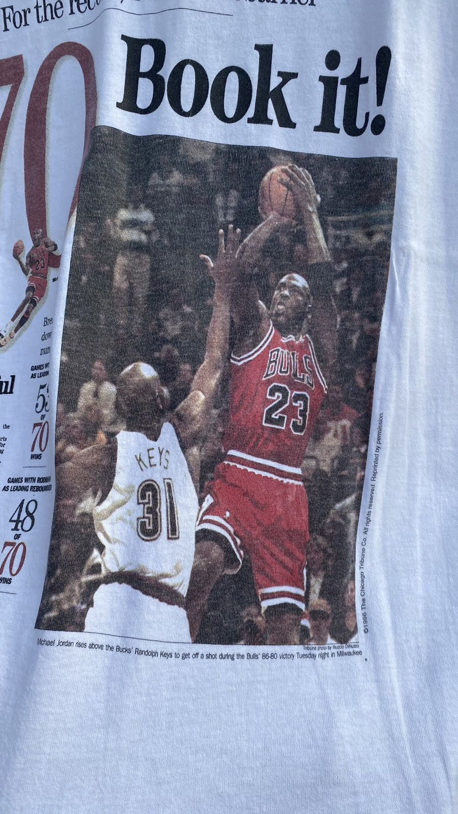 NBA Michael Jordan Chicago Bulls NBA 70 wins Record Article Tee Size US L / EU 52-54 / 3 - 5 Thumbnail
