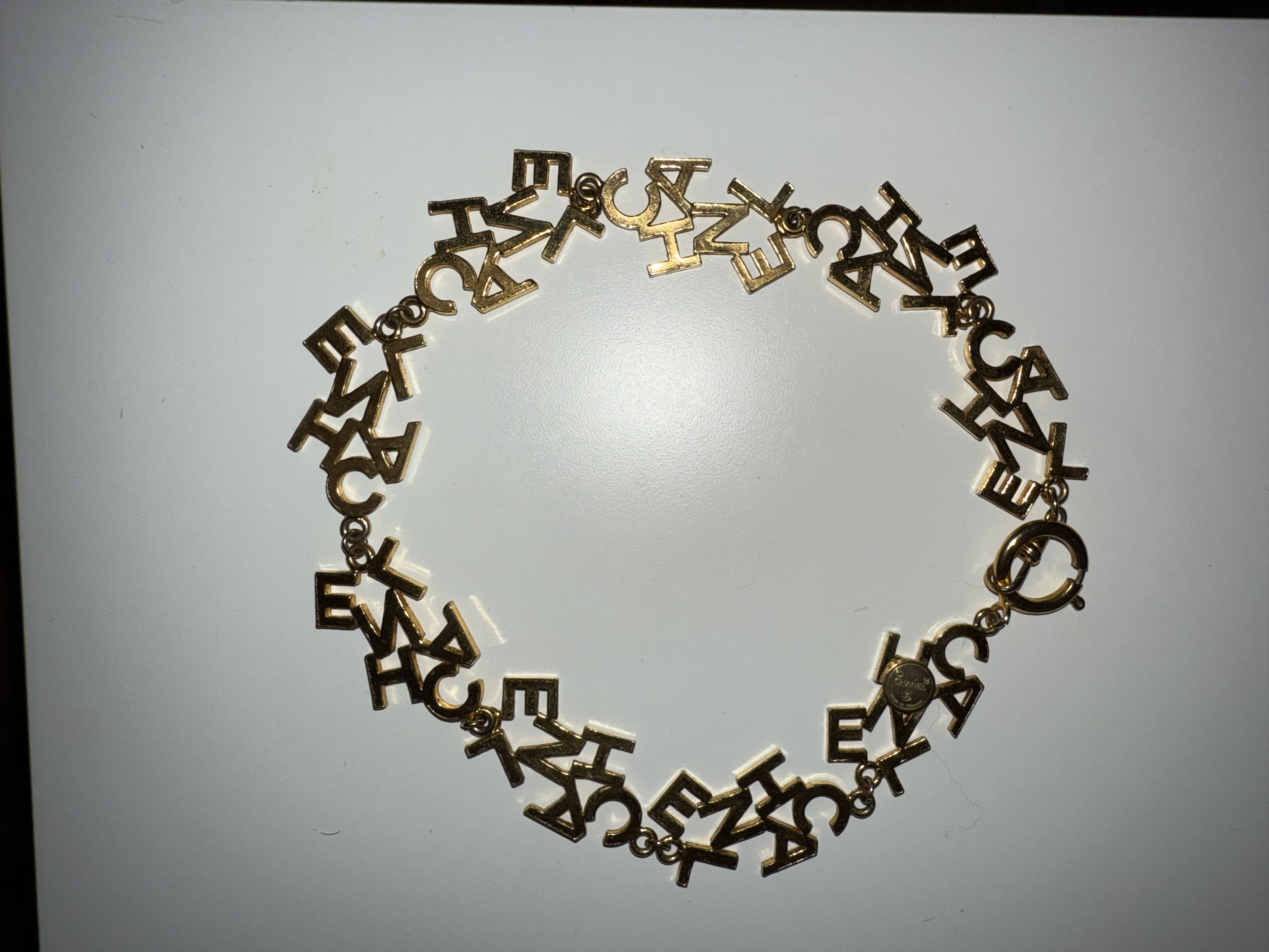 Chanel Chanel Vintage Gold 'CHANEL' Charm Letters Choker Necklace Size ONE SIZE - 8 Thumbnail