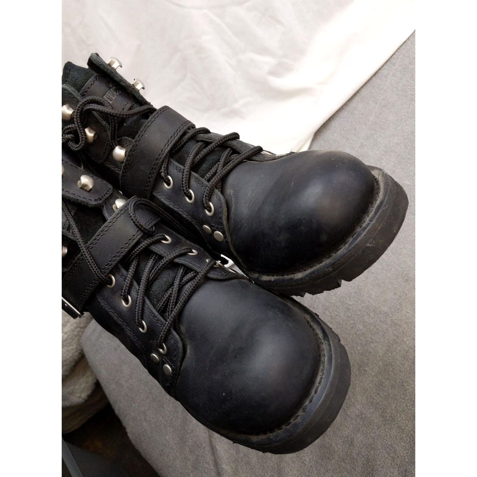 Vintage Ride Tecs Boots Womens Size 9 Black Leather 8143 Motorcycle Biker Riding Lace Up Size US 9 / IT 39 - 4 Thumbnail