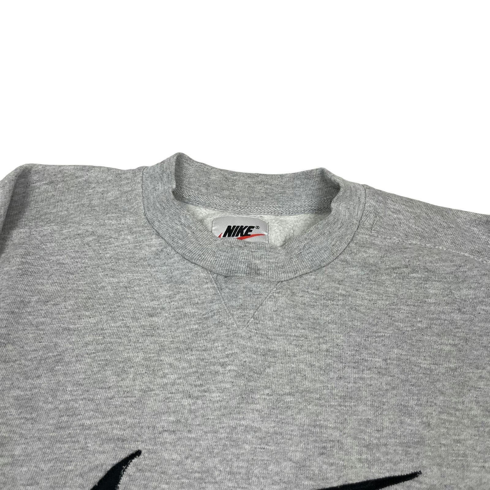 Nike × Vintage Vintage Nike Men's Gray Swoosh Pullover Fleece Sweatshirt S Size US S / EU 44-46 / 1 - 4 Thumbnail