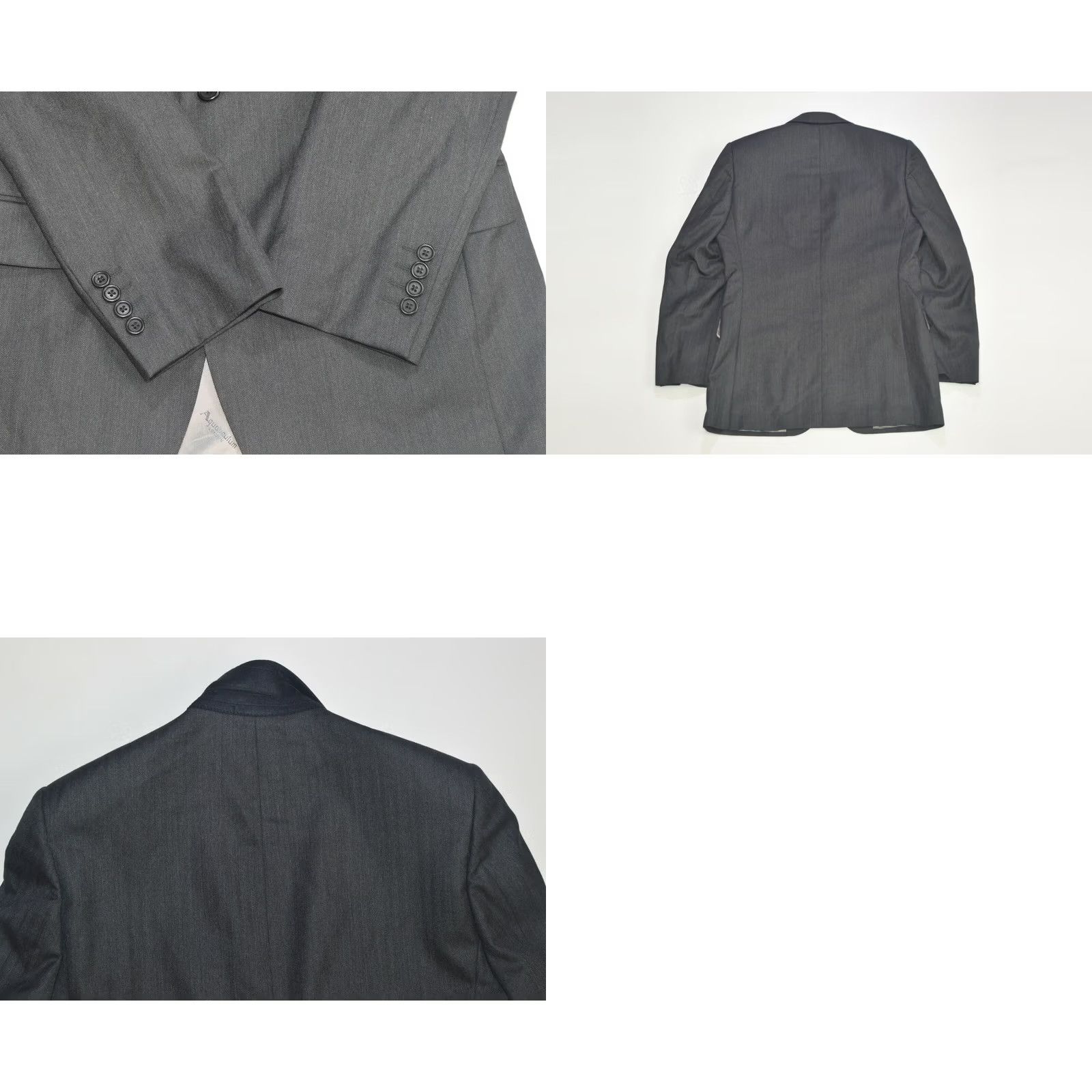 Aquascutum Aquascutum London Wool Herringbone 2-Button Blazer Made in Portugal Size 38R Gray Mens Blazer Wool Herringbone London 90s Theme 2-Button Blazer Mens Size 38R - 8 Thumbnail