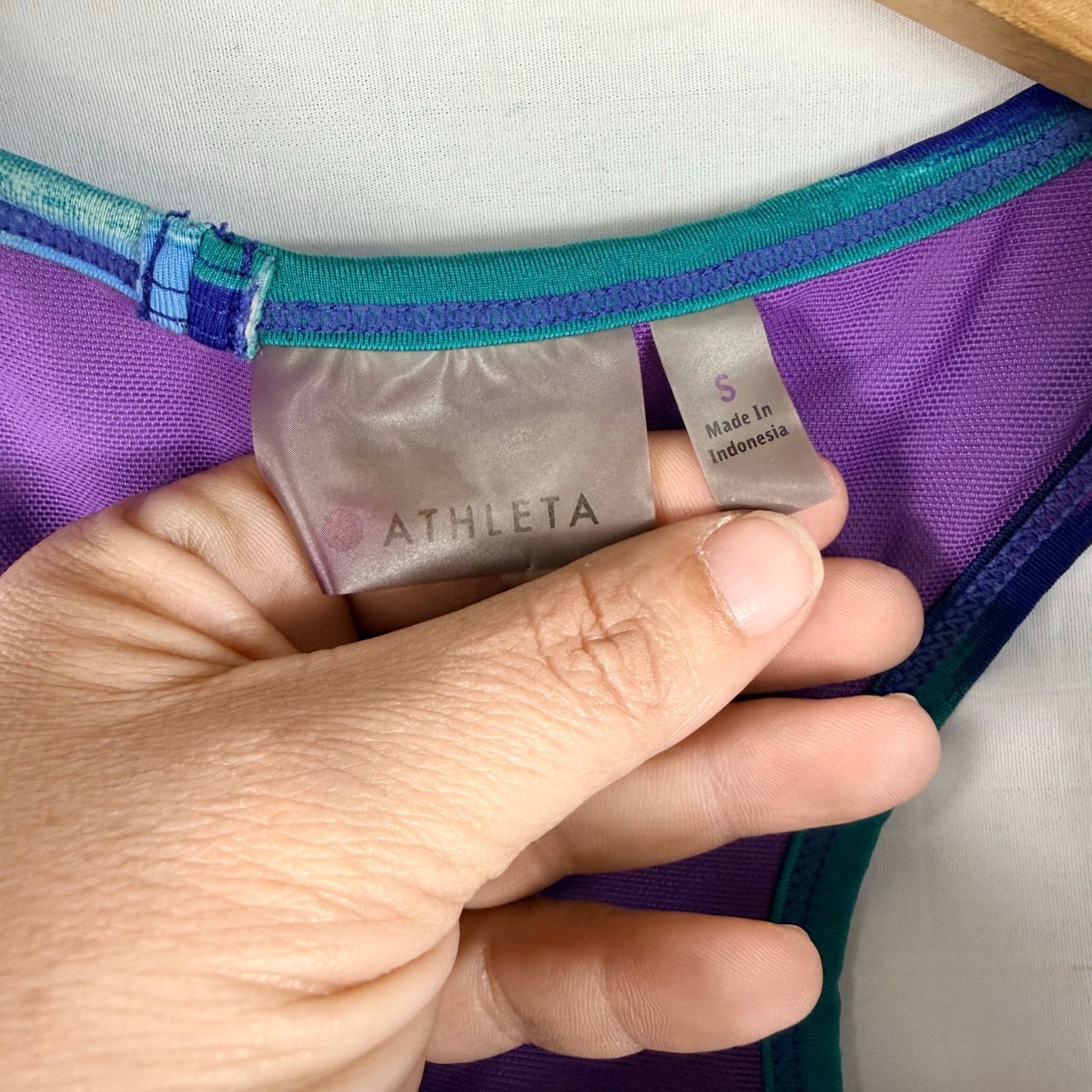 Athleta Athleta Tinker Tank S Blue/Green Print Built in Bra 581409 Size S / US 4 / IT 40 - 5 Thumbnail