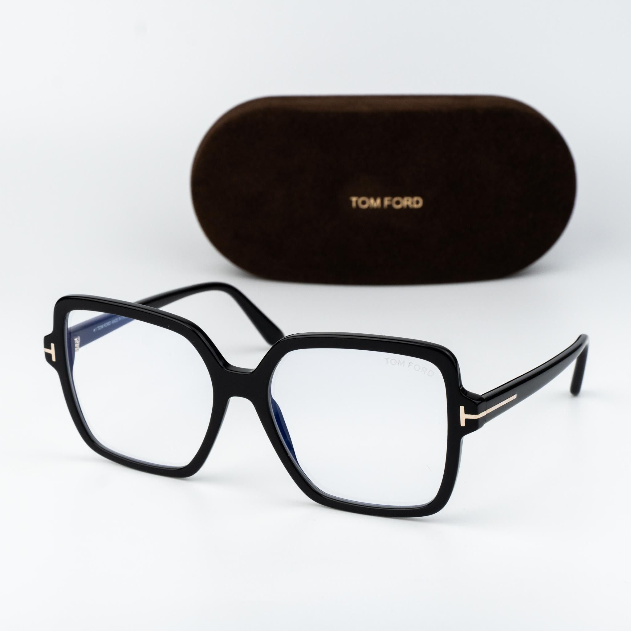 Tom Ford Women Eyeglasses Black Blue Light Block Square FT5961-B 001 BRAND NEW Tom Ford FT5961-B Eyeglasses | Select Eyewear main image 2