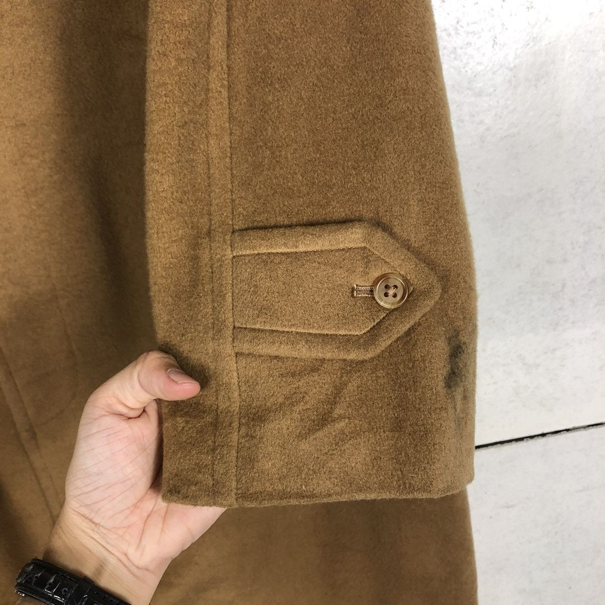 Burberry 🔥VINTAGE FLY WOOL HERRINGBONE LONG JACKET BURBERRYS Size US M / EU 48-50 / 2 - 17 Thumbnail