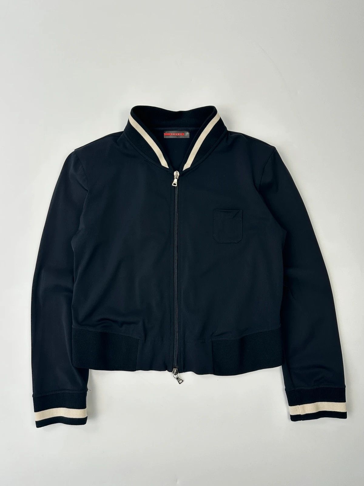 Prada Prada Sport SS2003 Dark Navy Crop Track Jacket Size M / US 6-8 / IT 42-44 - 1 Thumbnail