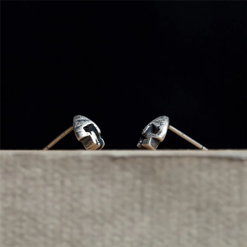 Jewelry Warrior Helmet Stud Earrings 925 Sterling Silver Ear Gift Size ONE SIZE - 4 Thumbnail