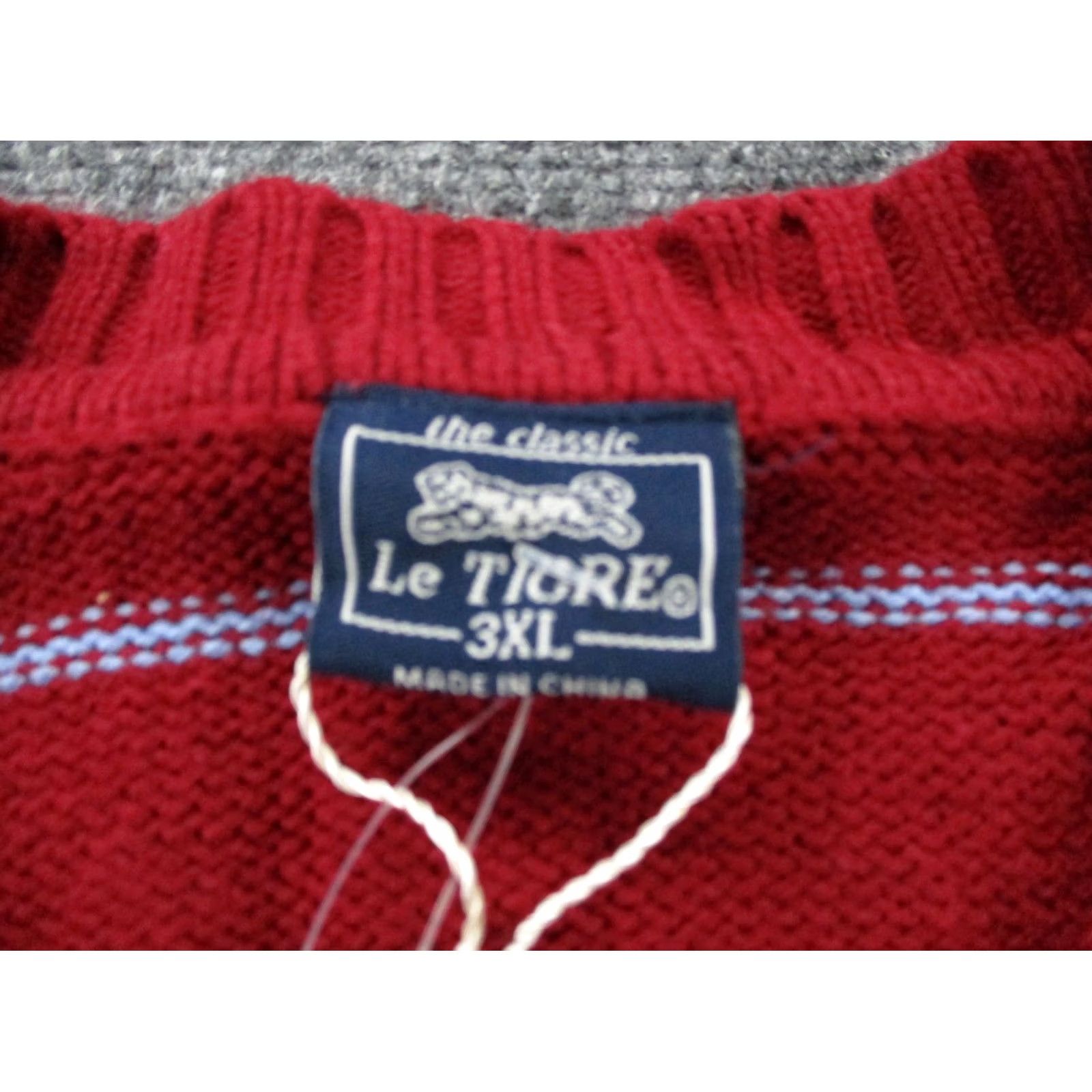 Vintage Nike Le Tigre Sweater Mens 3XL Red Striped Acrylic Knit Crew Neck Pullover Casual Preppy Winter Fall Style: Pullover, Lightweight, Thermal, Logo Size US XXL / EU 58 / 5 - 5 Thumbnail