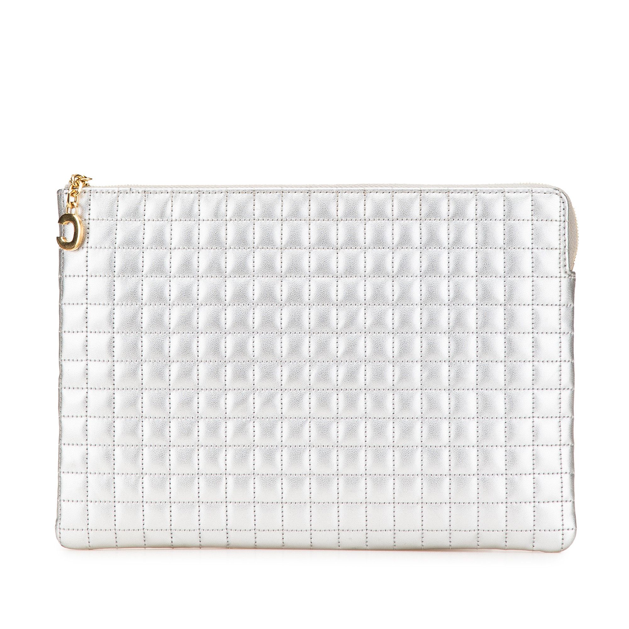 Celine Celine Quilted Metallic Calfskin C Charm Pouch Size ONE SIZE - 1 Thumbnail