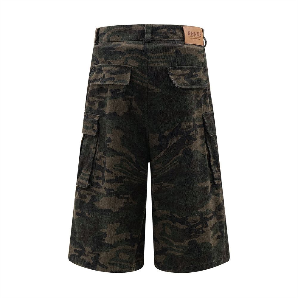 Japanese Brand × Jean Men's oversize embroidered rose camouflage denim shorts Size US 32 / EU 48 - 3 Thumbnail