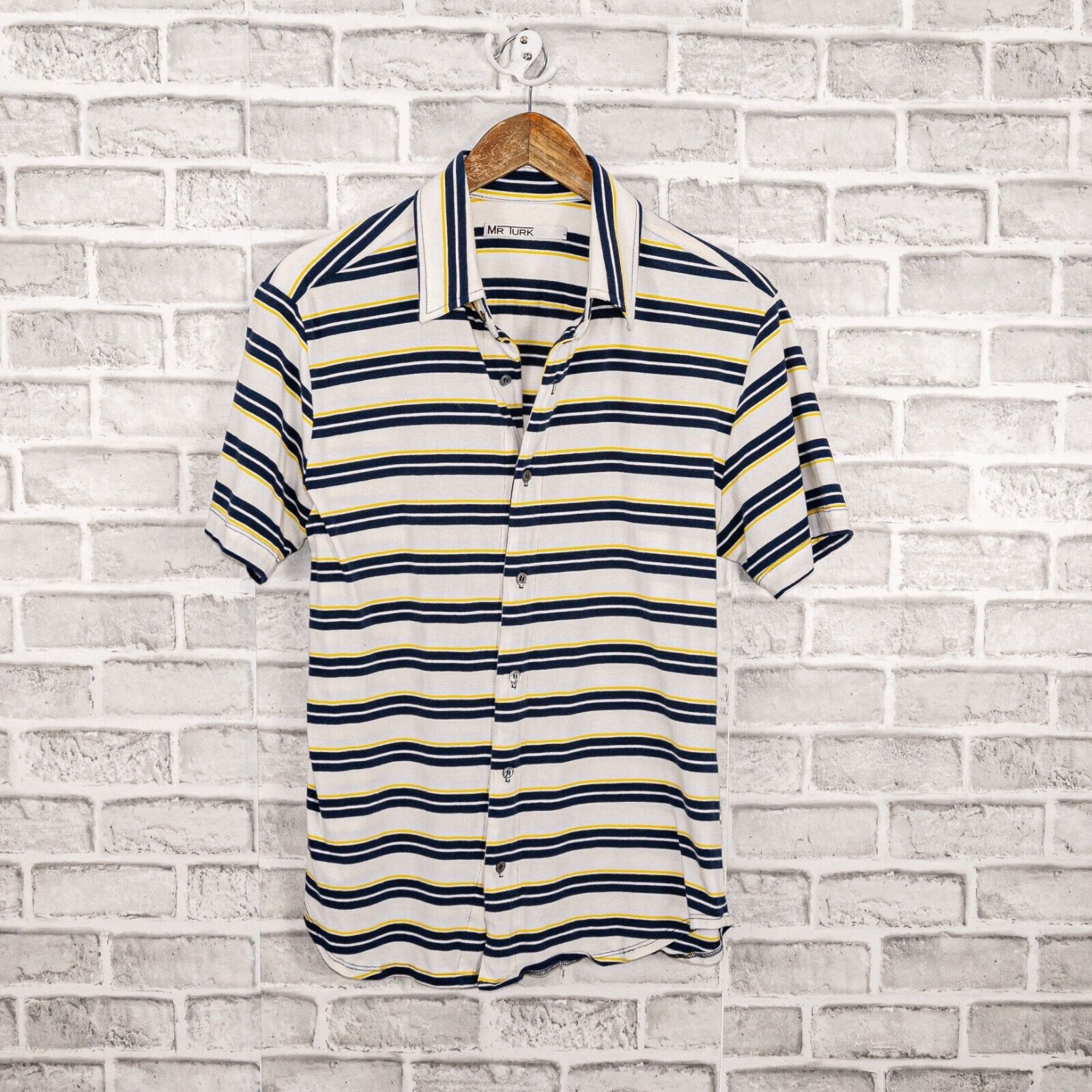 Mr Turk MR TURK Men's Short Sleeve Button up shirt Jersey Striped Size US M / EU 48-50 / 2 - 1 Thumbnail