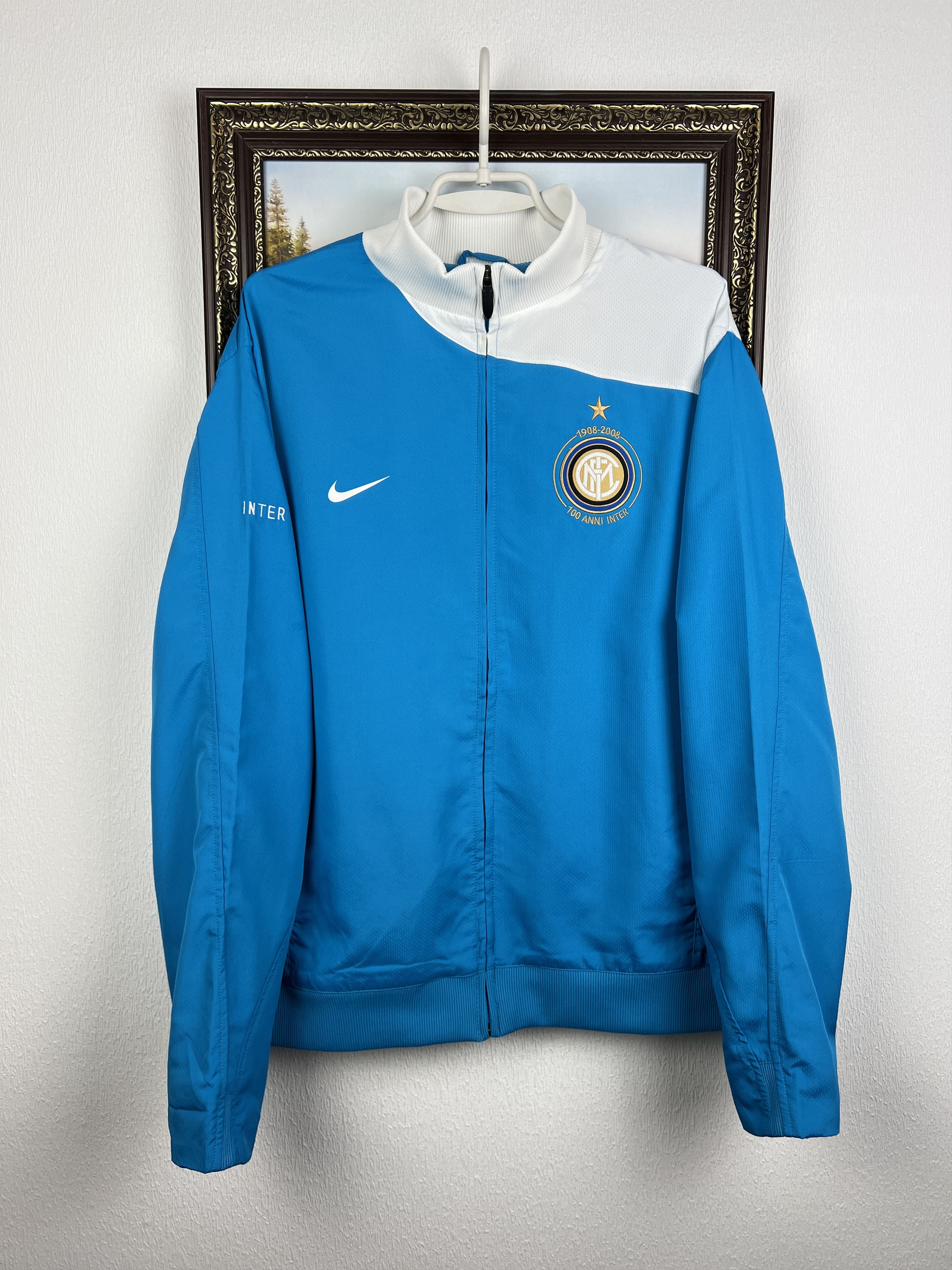 Nike Inter Milan Football Blue Jacket Soccer Train Track Top Zip Size US L / EU 52-54 / 3 - 1 Thumbnail