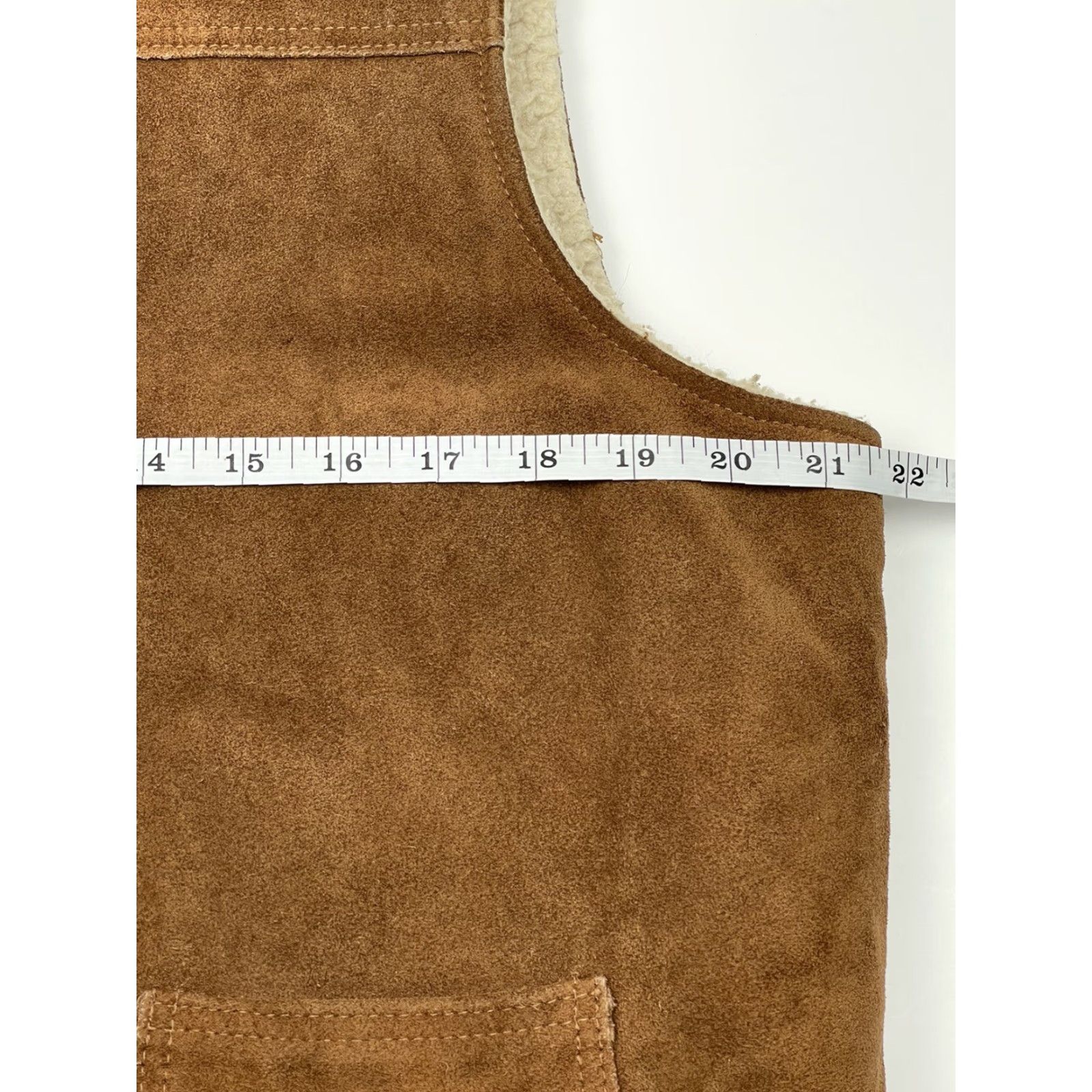 Sears VINTAGE Sears Fieldmaster Vest - Suede Leather L Sherpa Lined Western Cowboy Outdoors Outerwear Mens Vest L Brown Sh 70s 80s Size US L / EU 52-54 / 3 - 6 Thumbnail