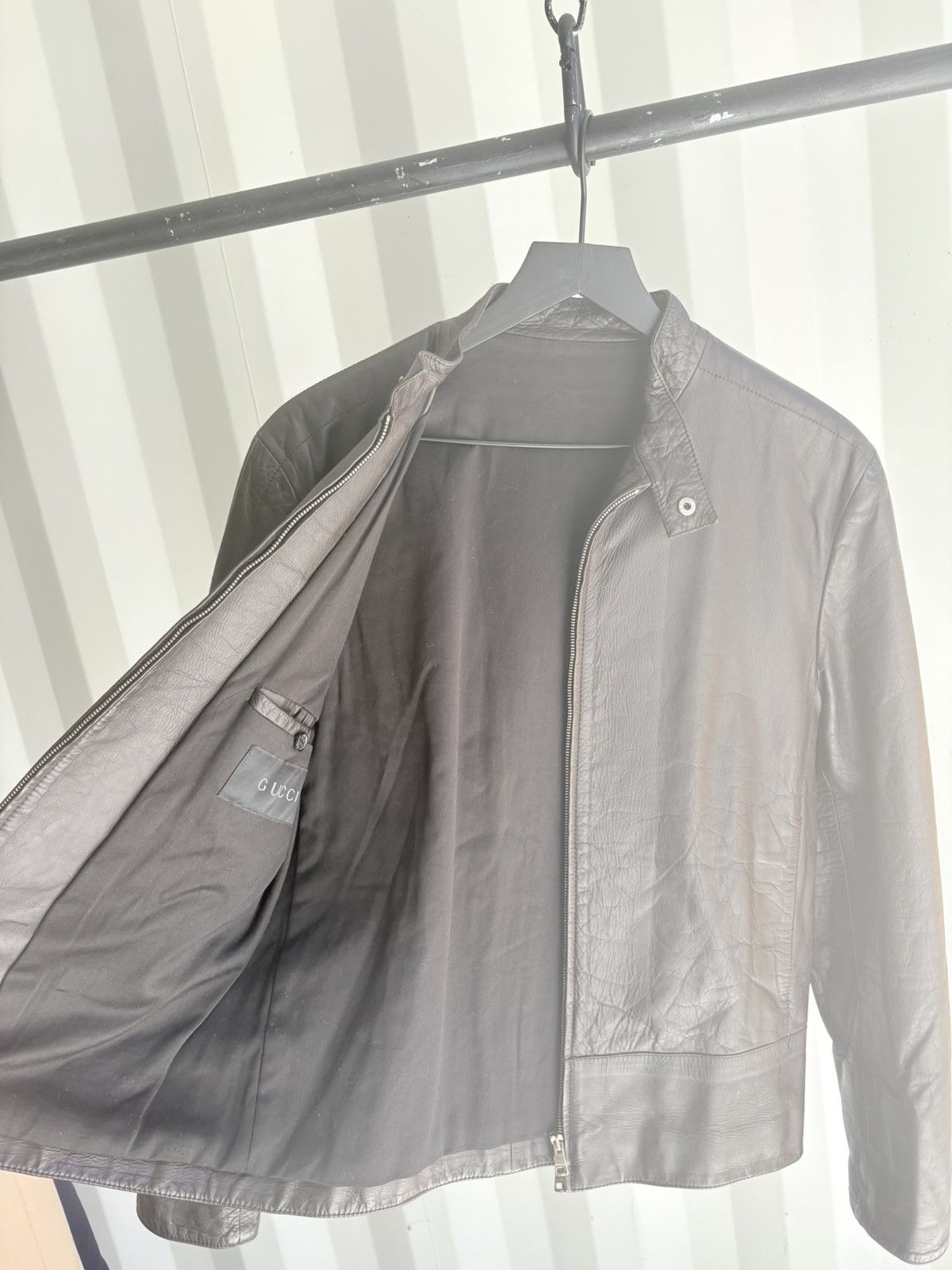 Gucci Leather Moto Jacket Gucci Tom Ford Era Chocolate Brown Size US S / EU 44-46 / 1 - 5 Thumbnail