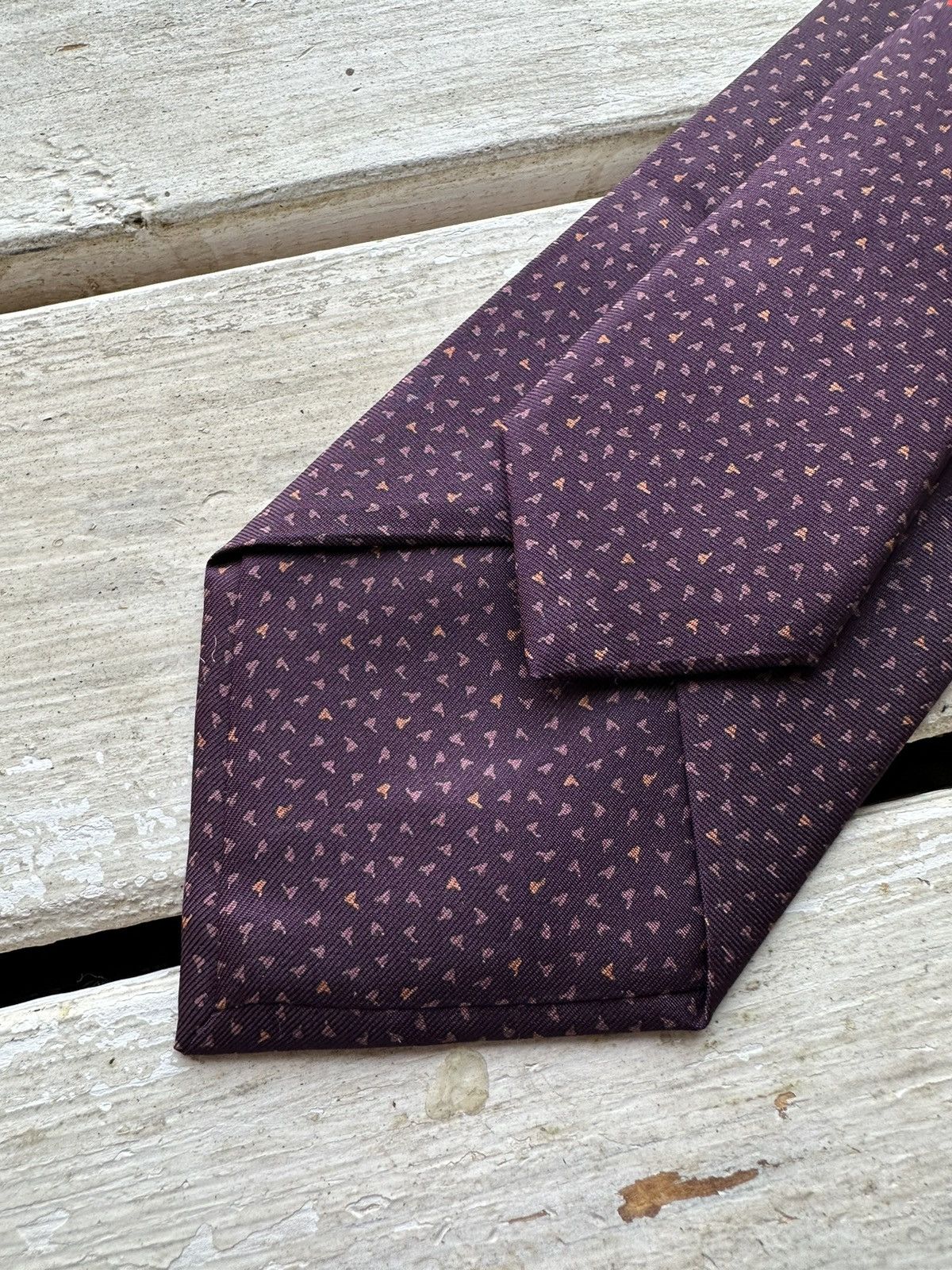 Bvlgari × Designer × Vintage 🚨Vintage Bvlgari VINTAGE Burgundy Bulgari Neck tie Pure Silk Size ONE SIZE - 2 Thumbnail
