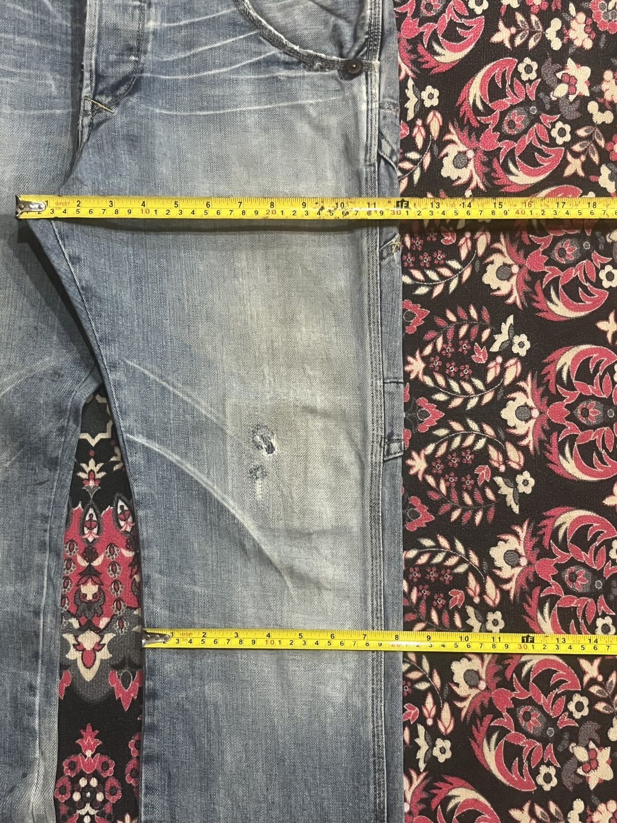 Le Grande Bleu (L.G.B.) Japanese Brand Bartack Cinch Back Whisker Blue Washed Jeans Size US 34 / EU 50 - 15 Thumbnail