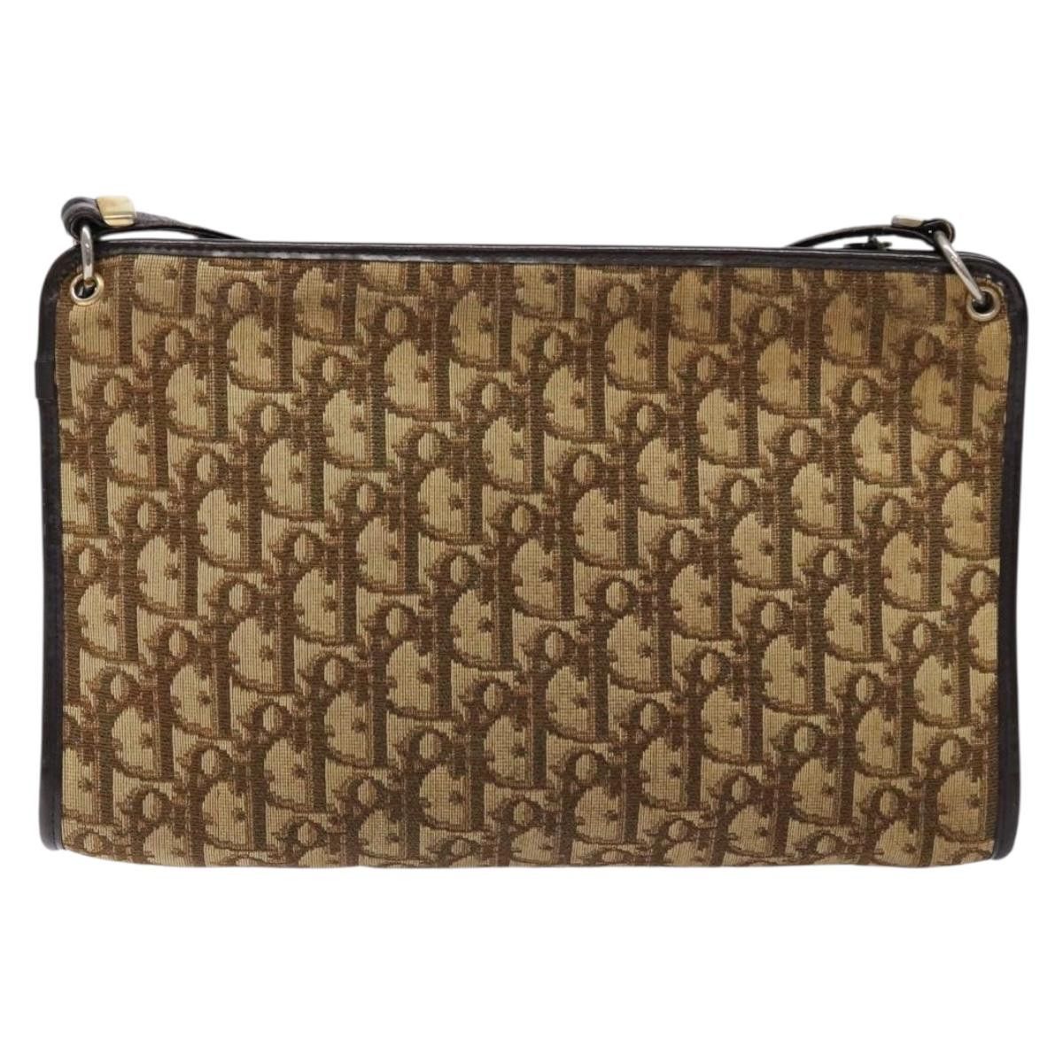 Dior DIOR Trotter Canvas Shoulder Bag Brown Gold Size ONE SIZE - 3 Thumbnail