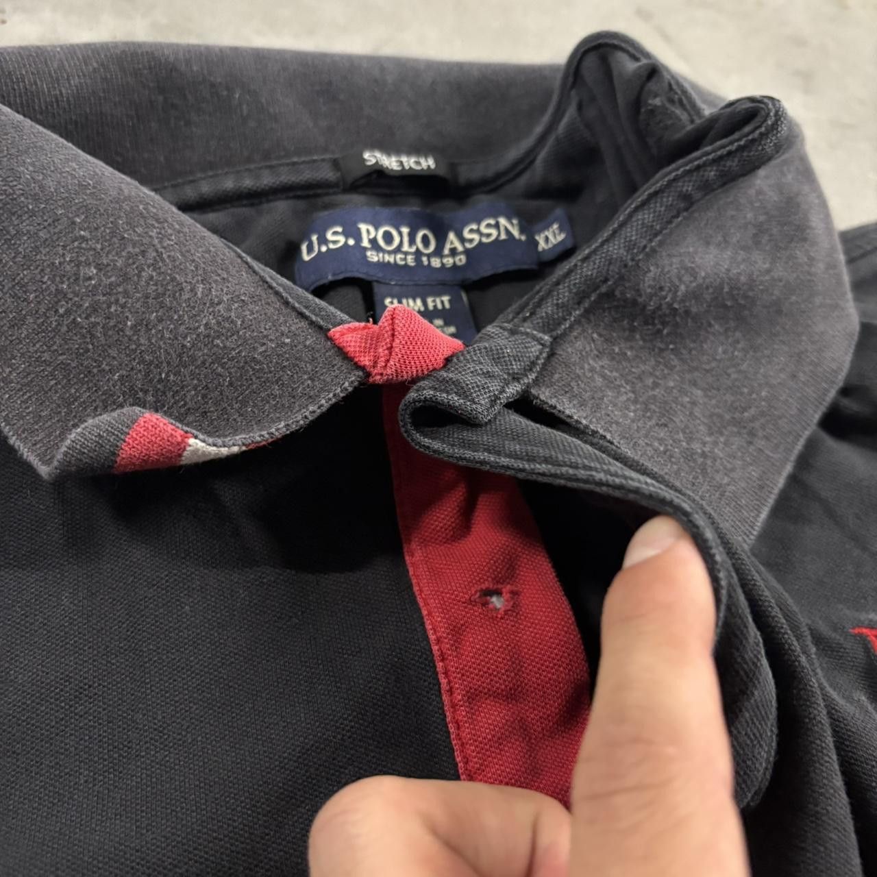 U.S. Polo Assn. Crazy Vintage Y2K/2000s Black & Red U.S. Polo Assn. Grunge Streetwear Polo Shirt! Size 2XL Size US XXL / EU 58 / 5 - 3 Thumbnail