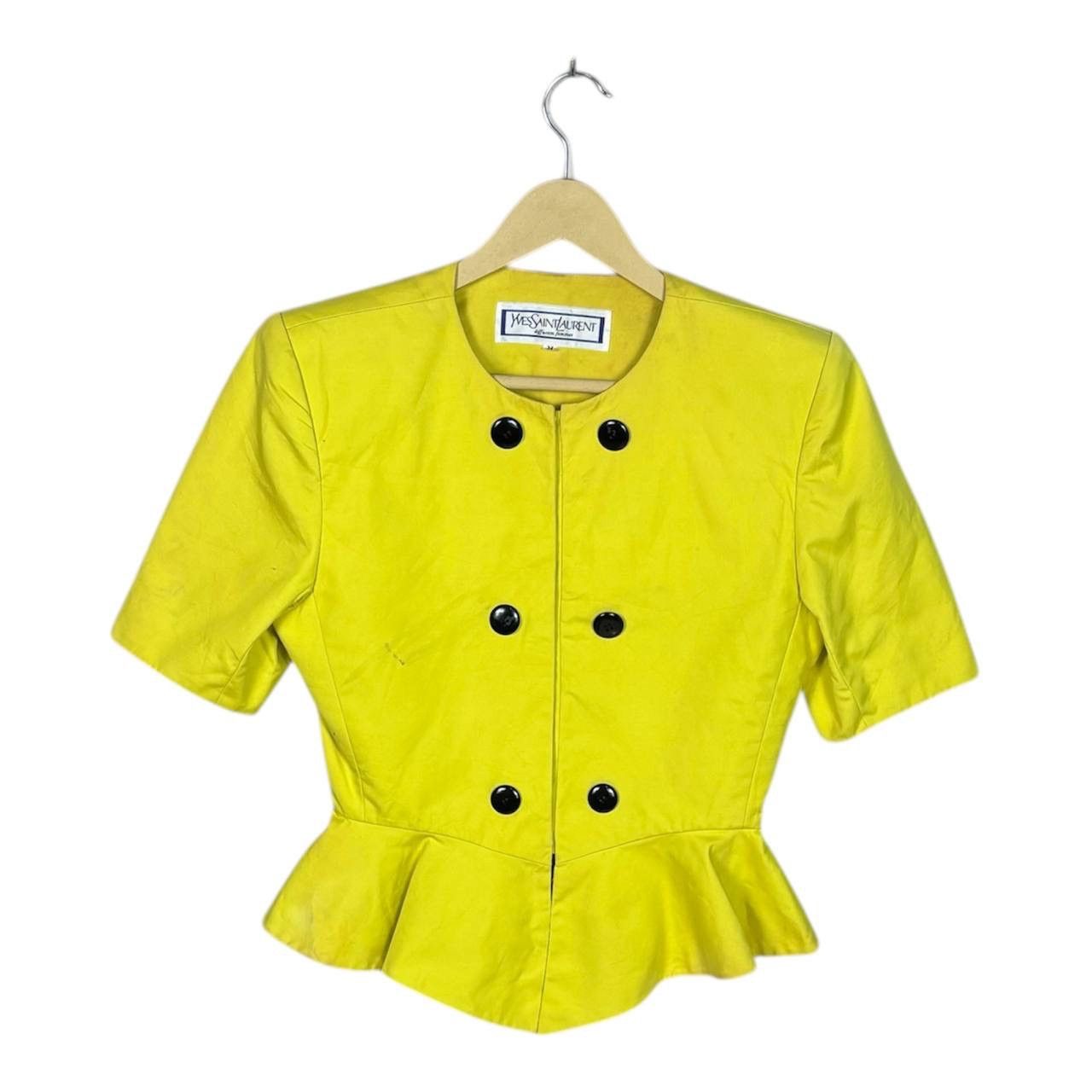 Yves Saint Laurent Vintage YSL Yellow Peplum Blazer Jacket 80s 90s M Size M / US 6-8 / IT 42-44 - 1 Thumbnail