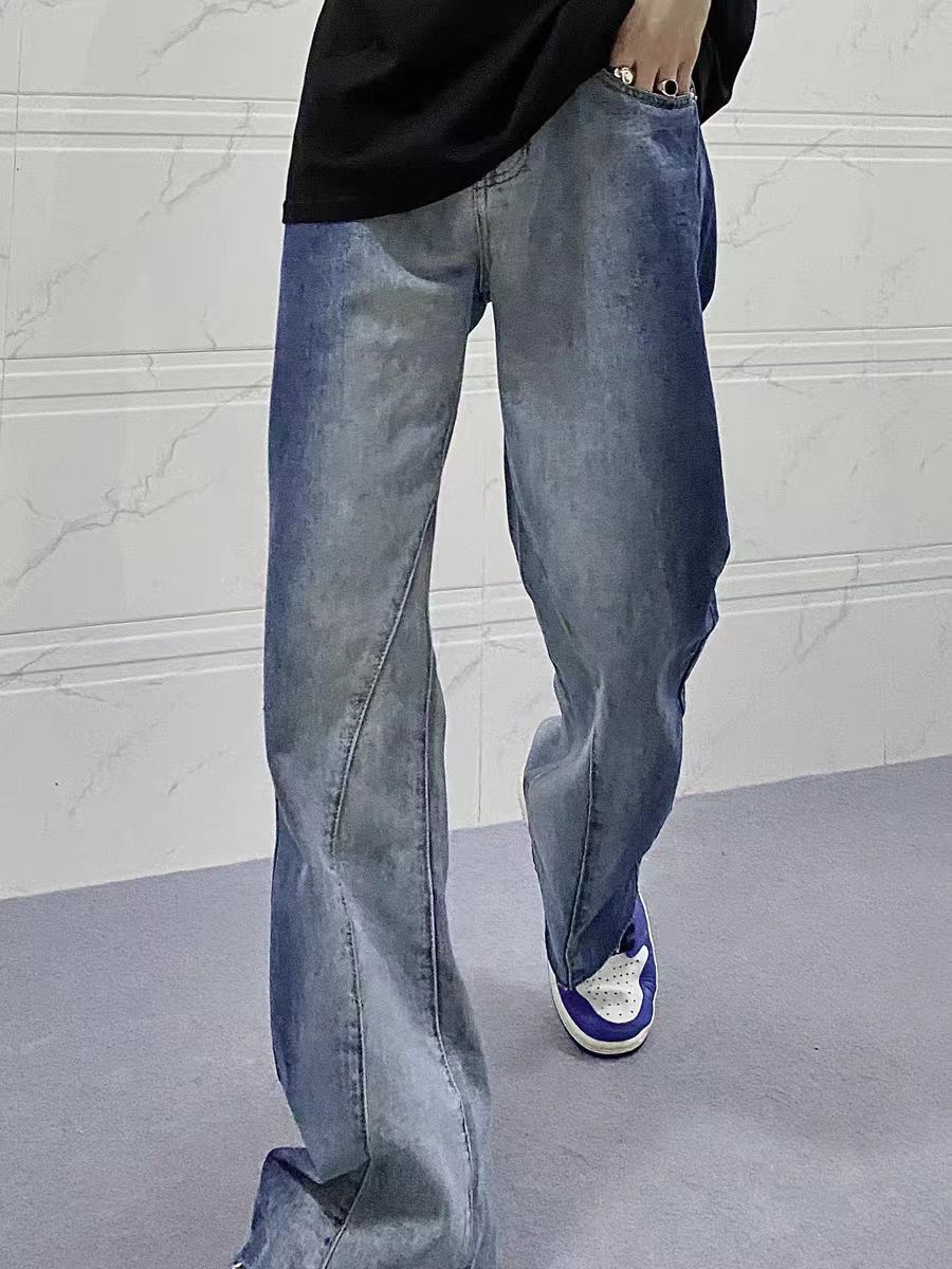 Gradient Straight Micro Flare Casual Jeans