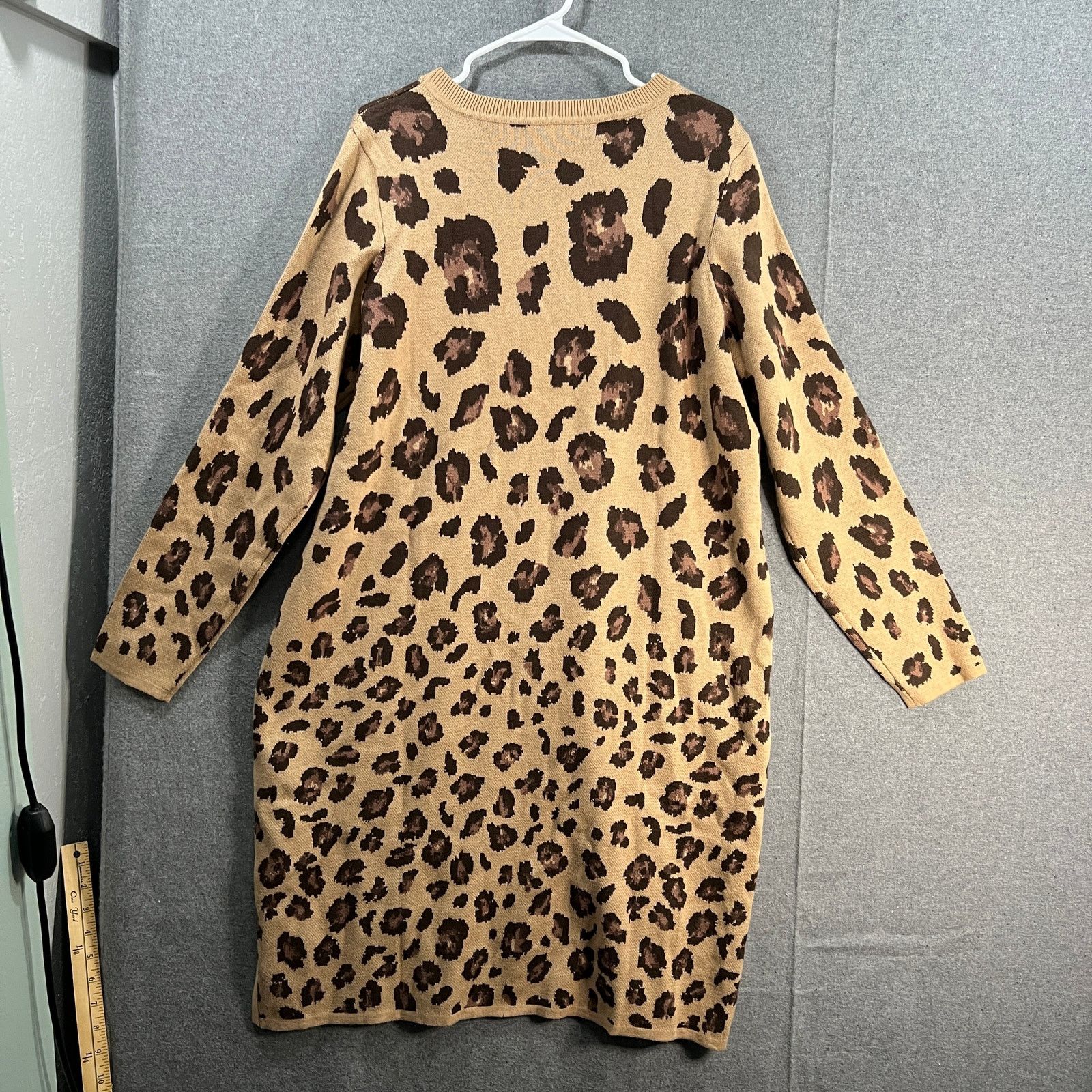 Isaac Mizrahi Isaac Mizrahi Live! Regular Jacquard Sweater Dress Leopard Size XL / US 12-14 / IT 48-50 - 2 Thumbnail
