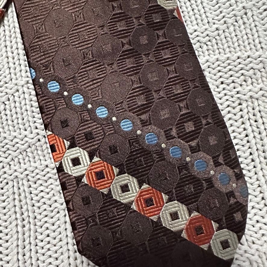 JCPenney Vintage 1980s JC Penney brown monotone Italian silk tie Size ONE SIZE - 2 Thumbnail