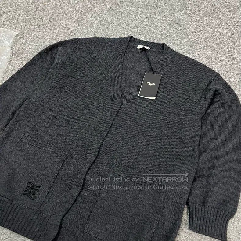 Fendi Fendi Double F embroidered logo wool knit cardigan Size XS / US 0-2 / IT 36-38 - 4 Thumbnail