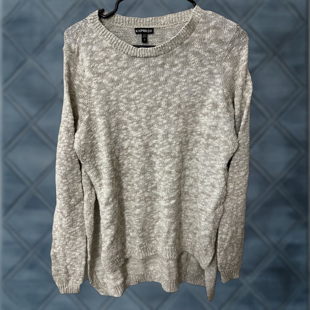 Express Express Womens Beige Small Round Neck Solid Long Sleeve Sweater Top Size S / US 4 / IT 40 - 1 Thumbnail