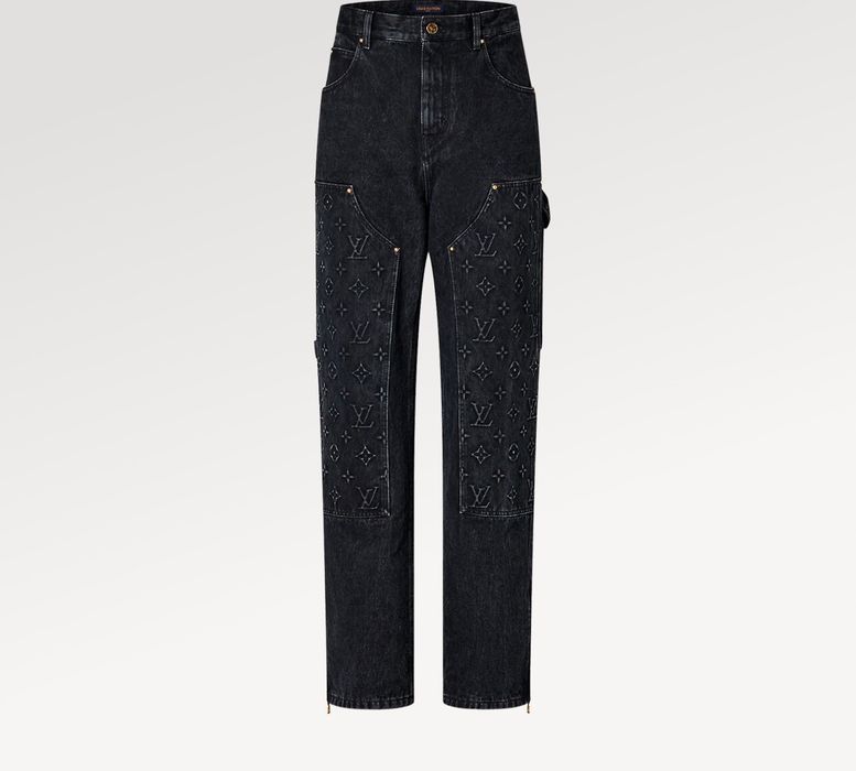 Louis Vuitton Denim Carpenter Pants BLACK. Size 30