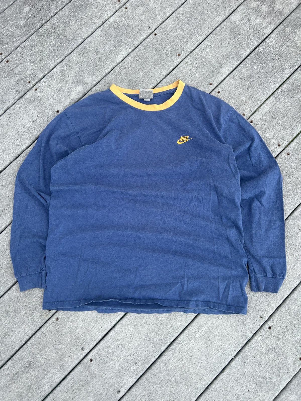 Nike × Vintage Vintage blue Nike shirt Size US L / EU 52-54 / 3 - 1 Thumbnail