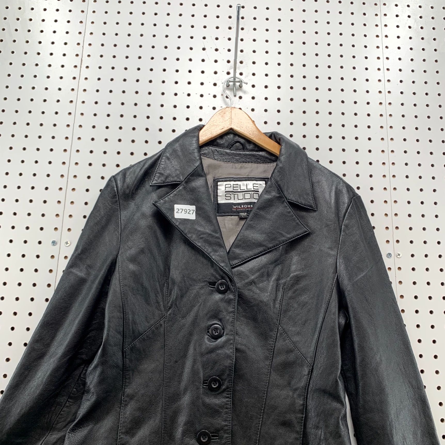 Vintage Pelle Studio Wilson Leather Blazer Women’s Large Black Single Breasted Womens Size L / US 10 / IT 46 - 2 Thumbnail