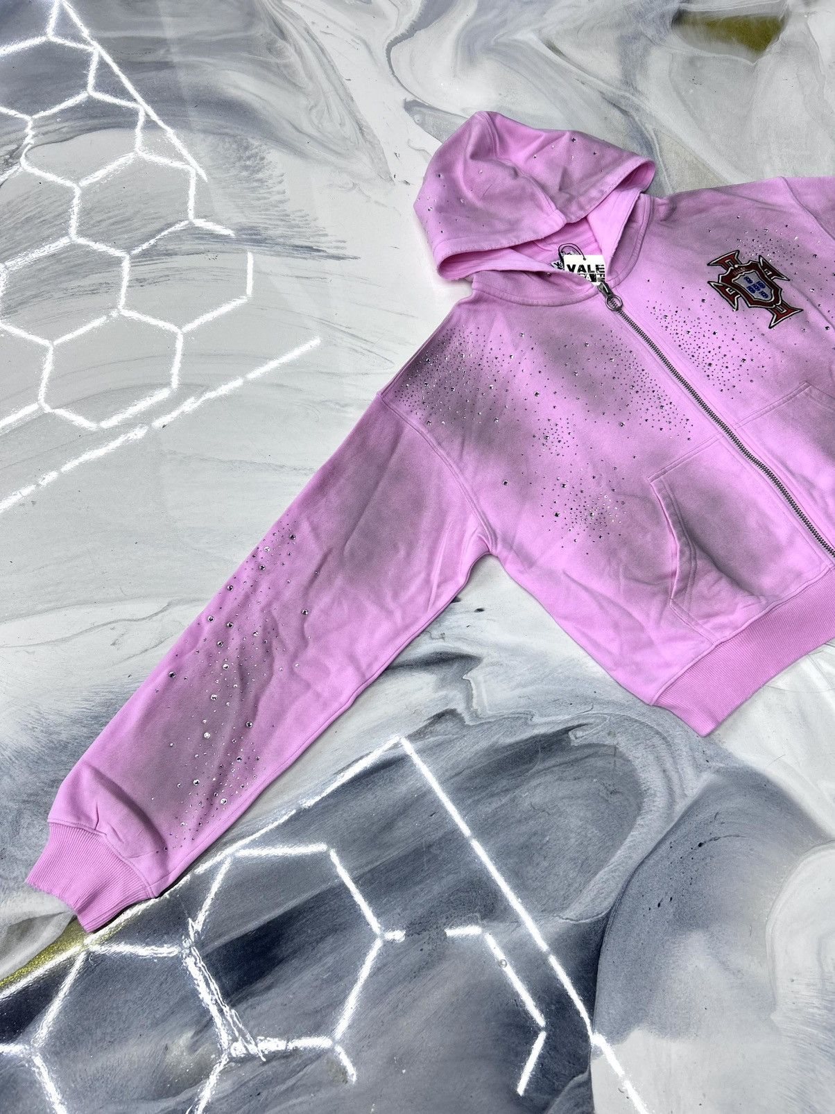 Vale Vale Pink Venus Crystal Cluster Zip Up Hoodie Size L Size US L / EU 52-54 / 3 - 9 Thumbnail