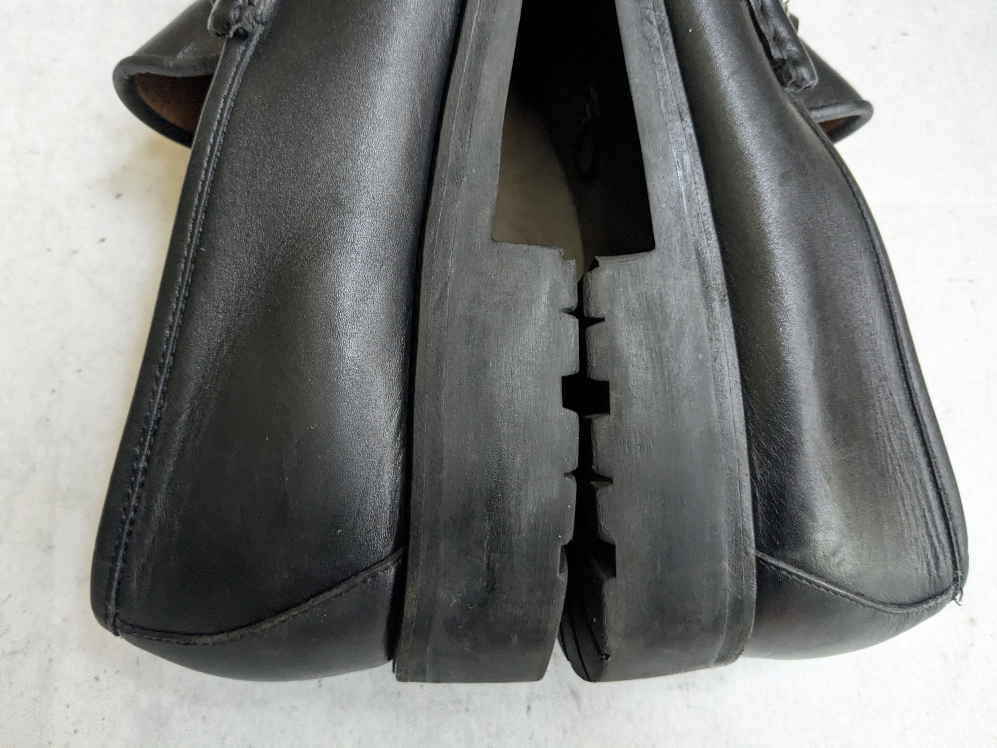 Gucci Gucci Horsebit Loafers Black Leather 12.5 Rubber Size US 12.5 / EU 45-46 - 10 Thumbnail