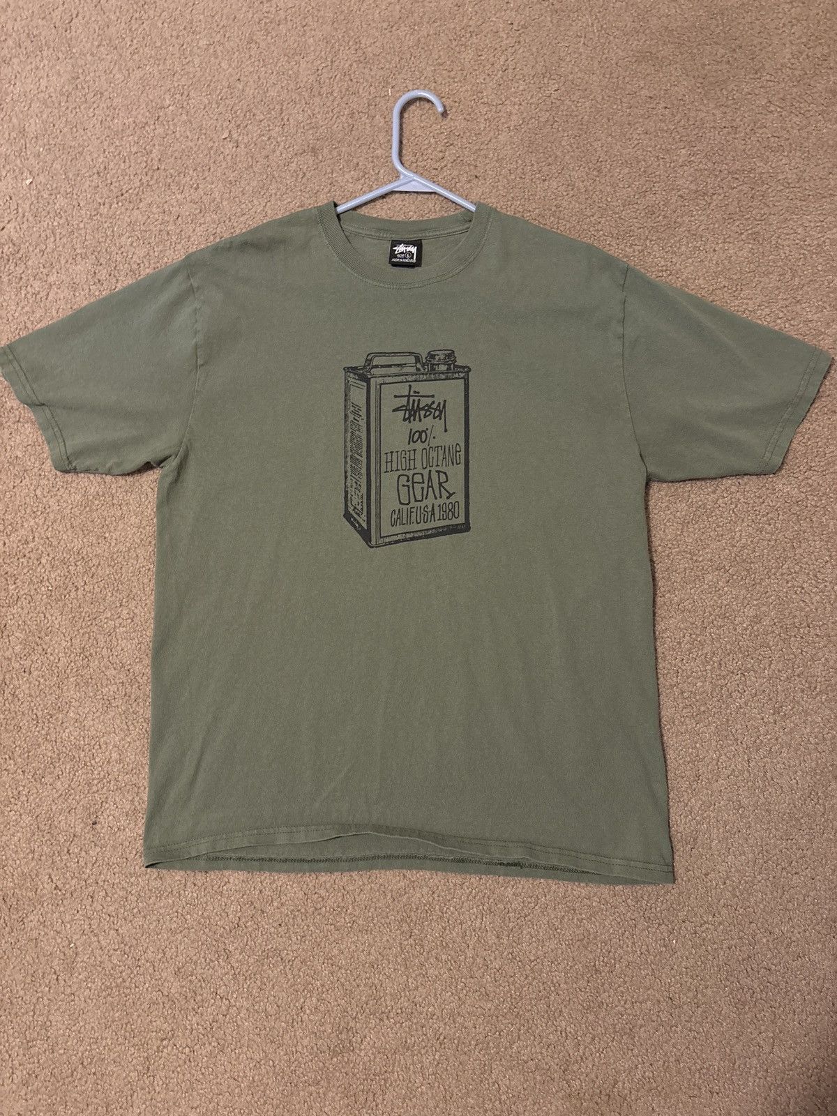 Stussy Stüssy “High Octane” Tee Olive Green Size US L / EU 52-54 / 3 - 1 Thumbnail