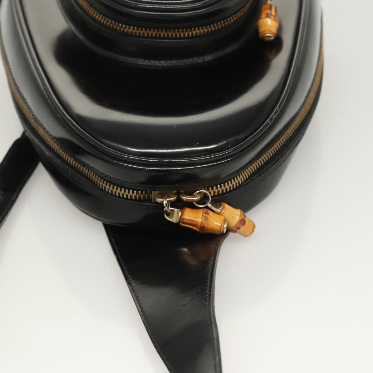 Gucci GUCCI Bamboo Shoulder Bag Enamel Black Gold 007 2113 007 Size ONE SIZE - 6 Thumbnail