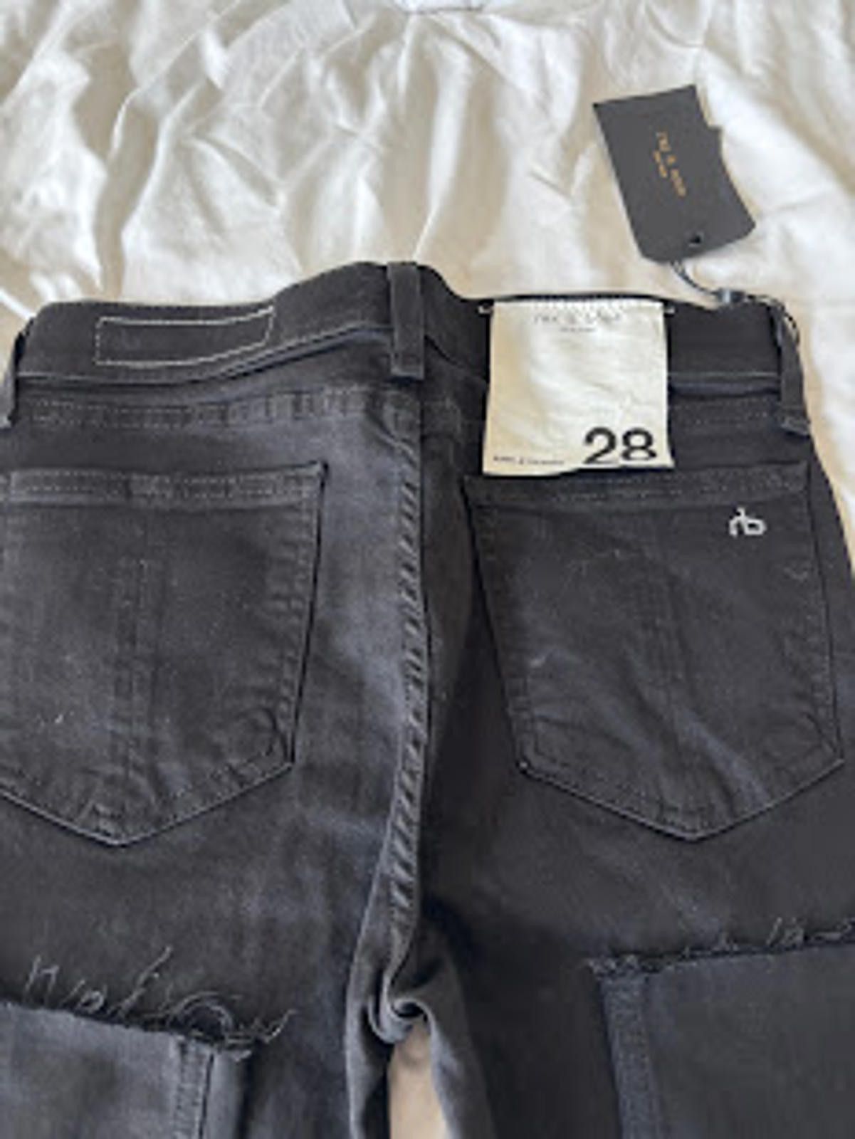 Other rag & bone Black Skinny Jeans Raw Ankle Hem Size 28 NWT Size 28" / US 6 / IT 42 - 3 Thumbnail