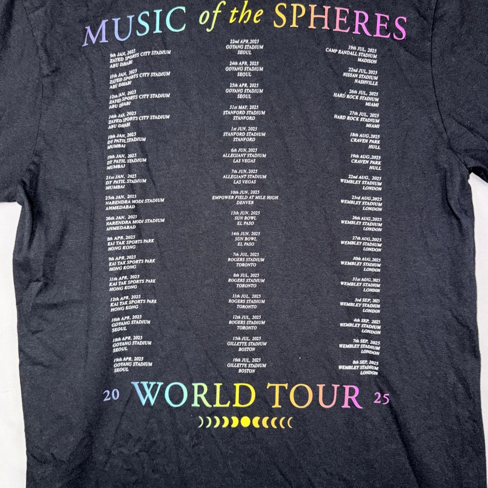 Vintage Coldplay Shirt Mens M Black Music Of The Spheres World Tour 2025 Tee Size US M / EU 48-50 / 2 - 5 Thumbnail