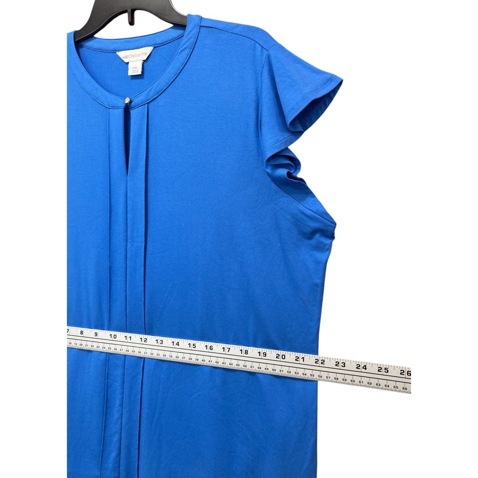Other Liz Claiborne - Women's Keyhole Neck Short Sleeve Blouse - B Size XXL / US 16-18 / IT 52-54 - 6 Thumbnail
