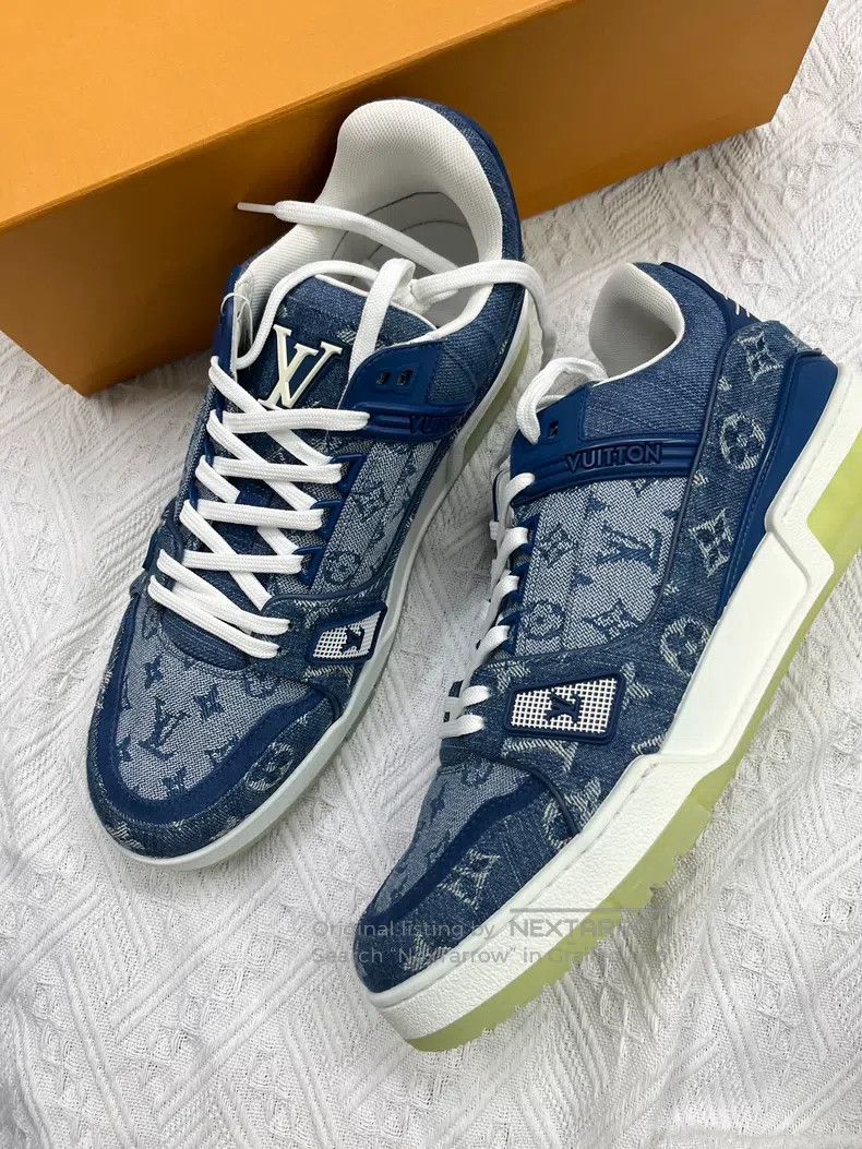 Louis Vuitton Louis Vuitton Trainer Denim Blue Cowboy Board Shoes Size US 7 / EU 40 - 2 Thumbnail