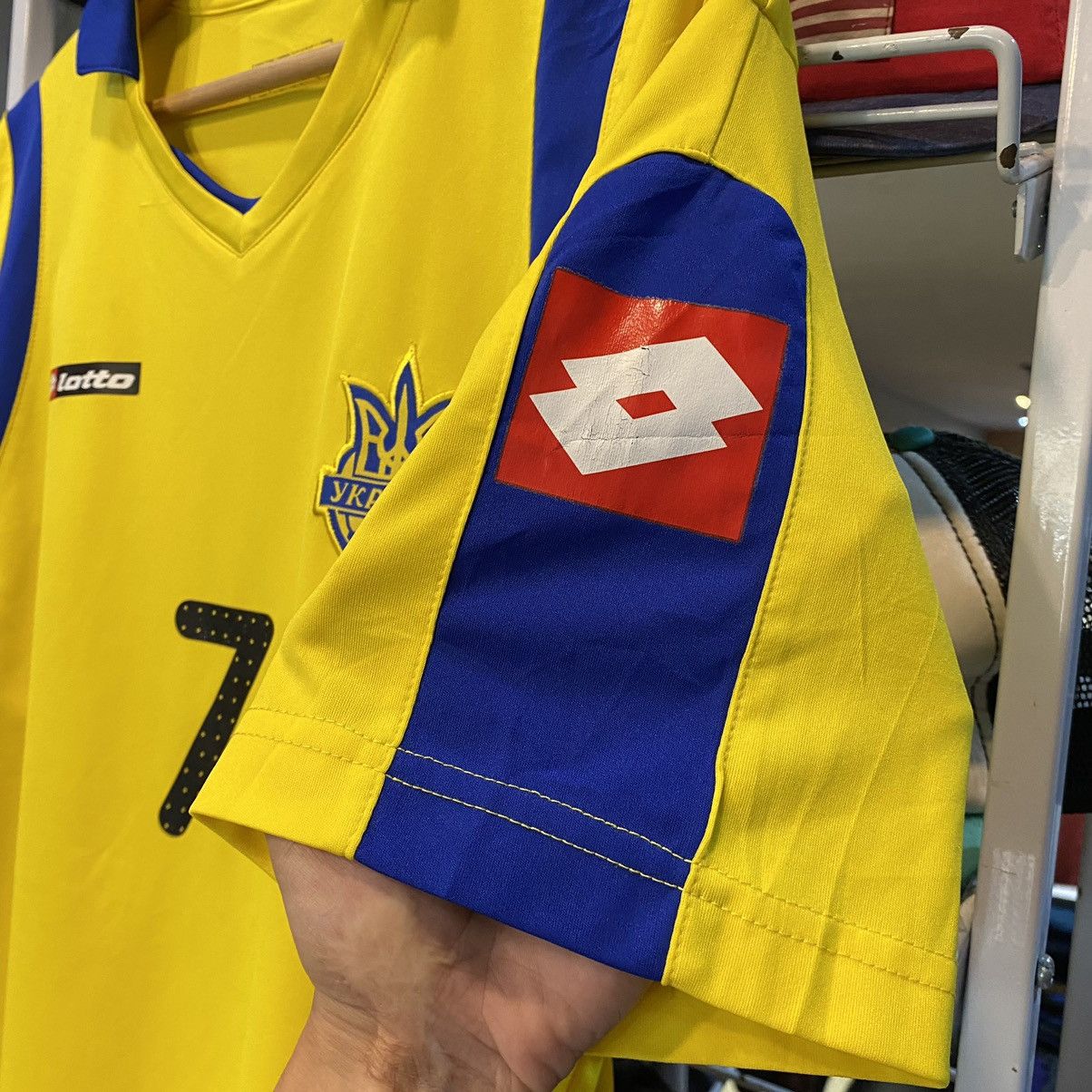 Lotto Sport VINTAGE Ukraine Lotto Andriy Shevchenko #7 home jersey Size US XL / EU 56 / 4 - 6 Thumbnail