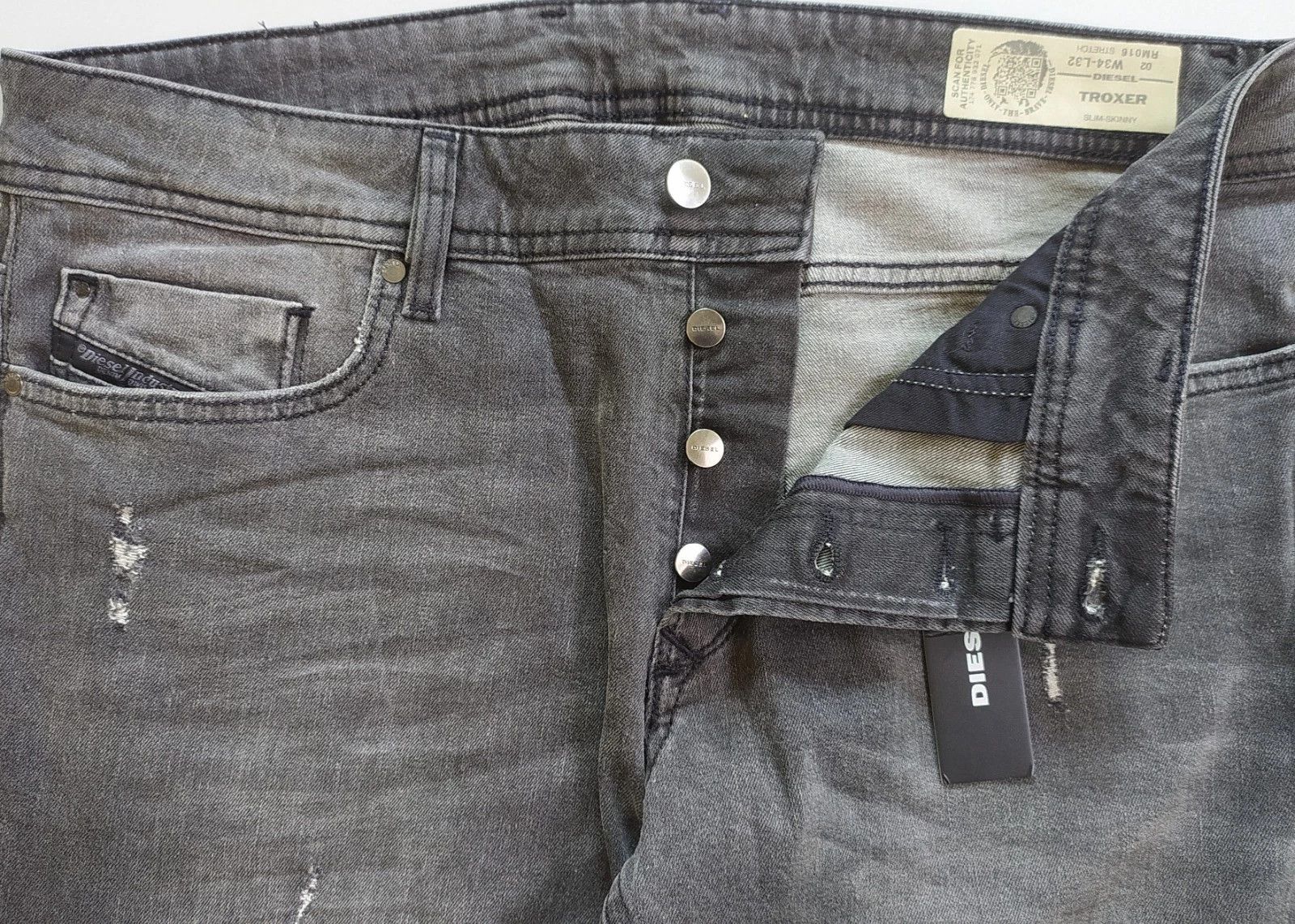 Diesel Diesel TROXER L.32 MENS JEANS SLTP/9988 Size US 34 / EU 50 - 4 Thumbnail