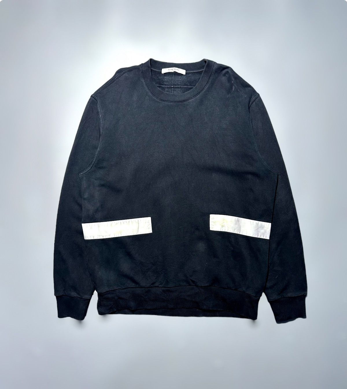 image of Givenchy Oversized Sweatshirt With White Patch in Black, Men's (Size Small)