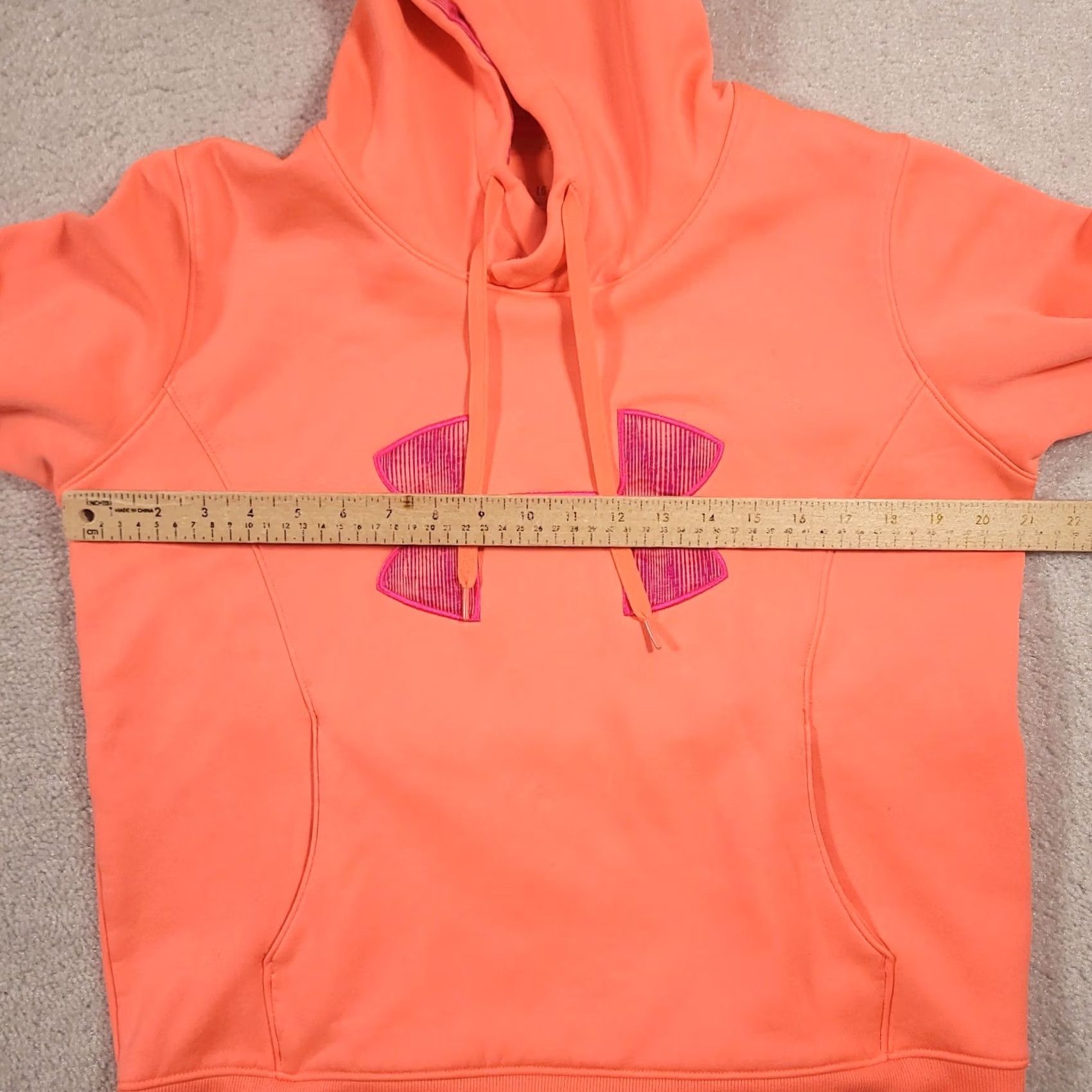 Under Armour Under Armour Hoodie Womens L Orange Fleece Hooded Sweatshirt Embroidered Logo Size L / US 10 / IT 46 - 3 Thumbnail
