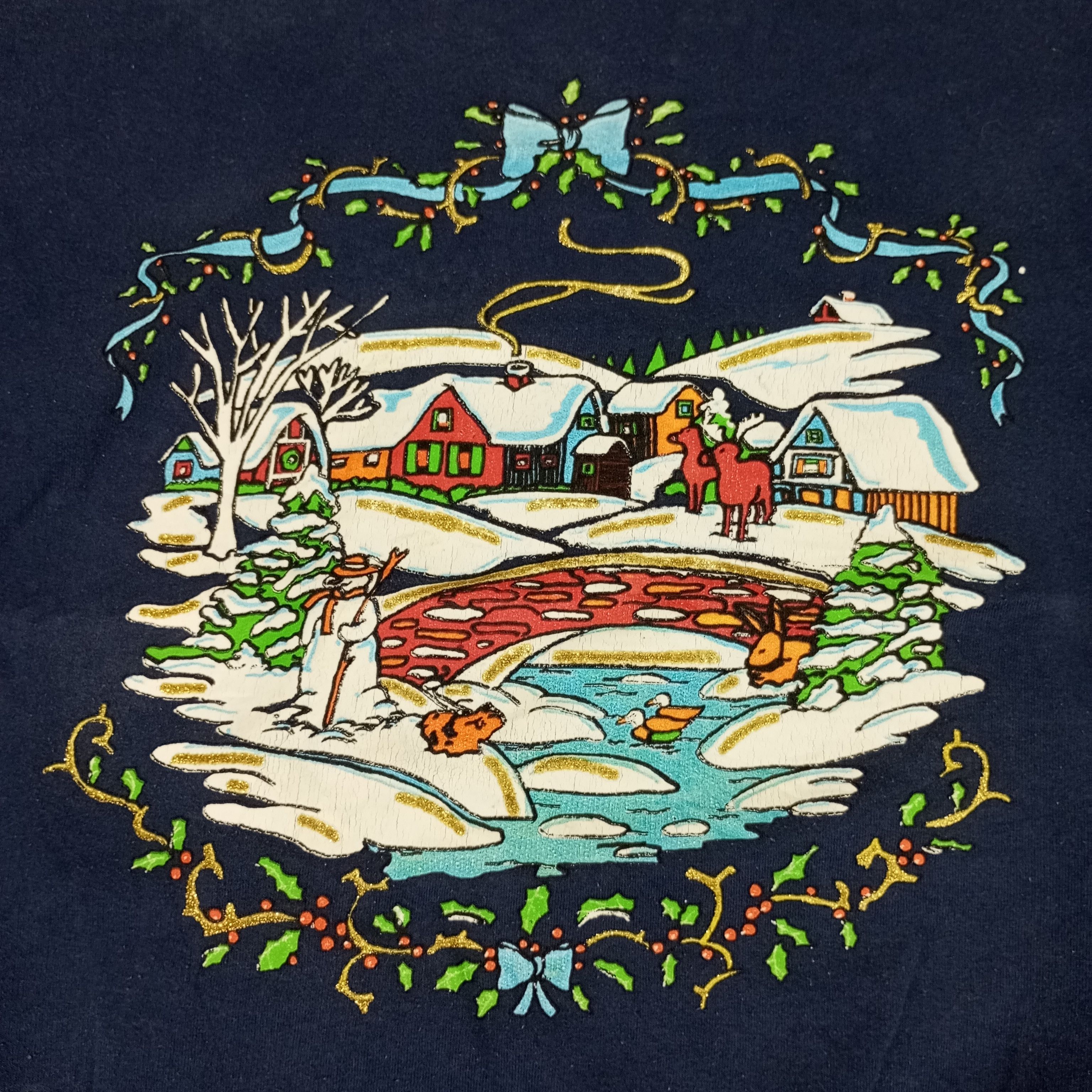 Hanes × Vintage Winter Snow Style Design Vintage Sweatshirt Streetwear Size US L / EU 52-54 / 3 - 2 Thumbnail