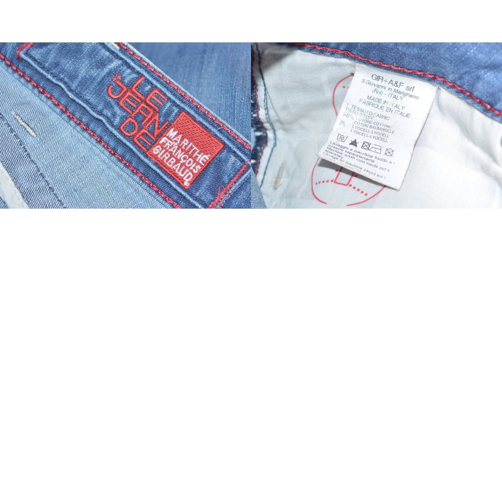 Vintage VINTAGE Le Jean de Marithe Francois Girbaud Jeans Slim Fit 28 Women Blue Denim Stretch Pockets 29in Inseam Mens Womens Size 28" / US 6 / IT 42 - 8 Thumbnail