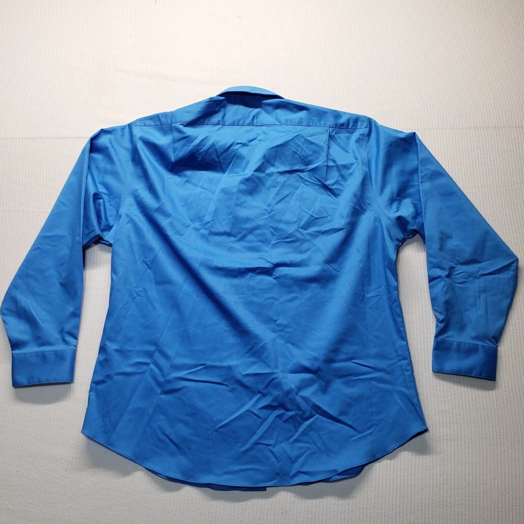 Arrow Arrow Shirt Men Button-Up Solid Blue Long Sleeve 18 34/35 Regular Fit Cotton Blend Polo Collar Button-Front Size US XXL / EU 58 / 5 - 8 Thumbnail