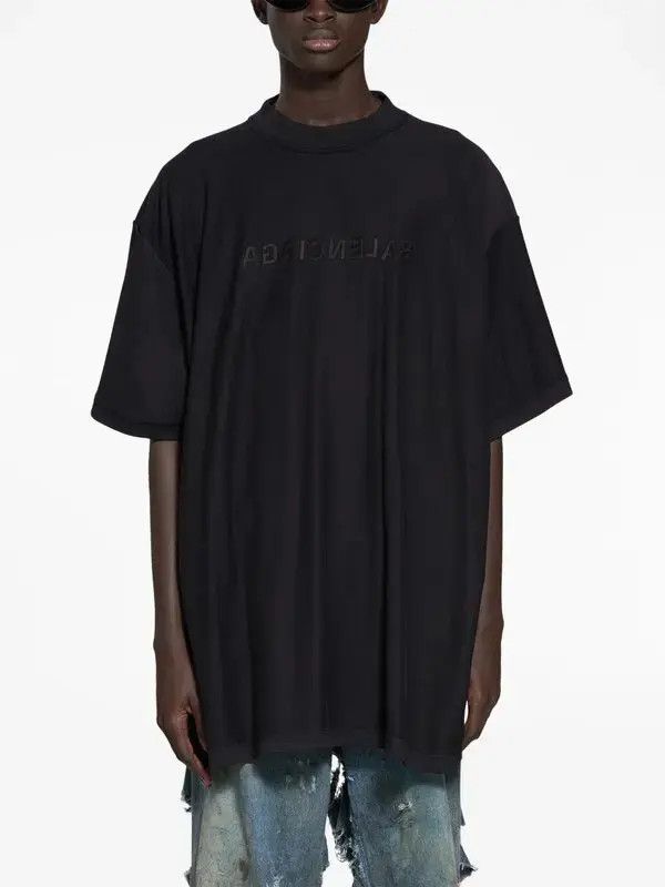 Balenciaga o1in1g0824 Mirror T-Shirt Oversized in Black Size US S / EU 44-46 / 1 - 3 Thumbnail