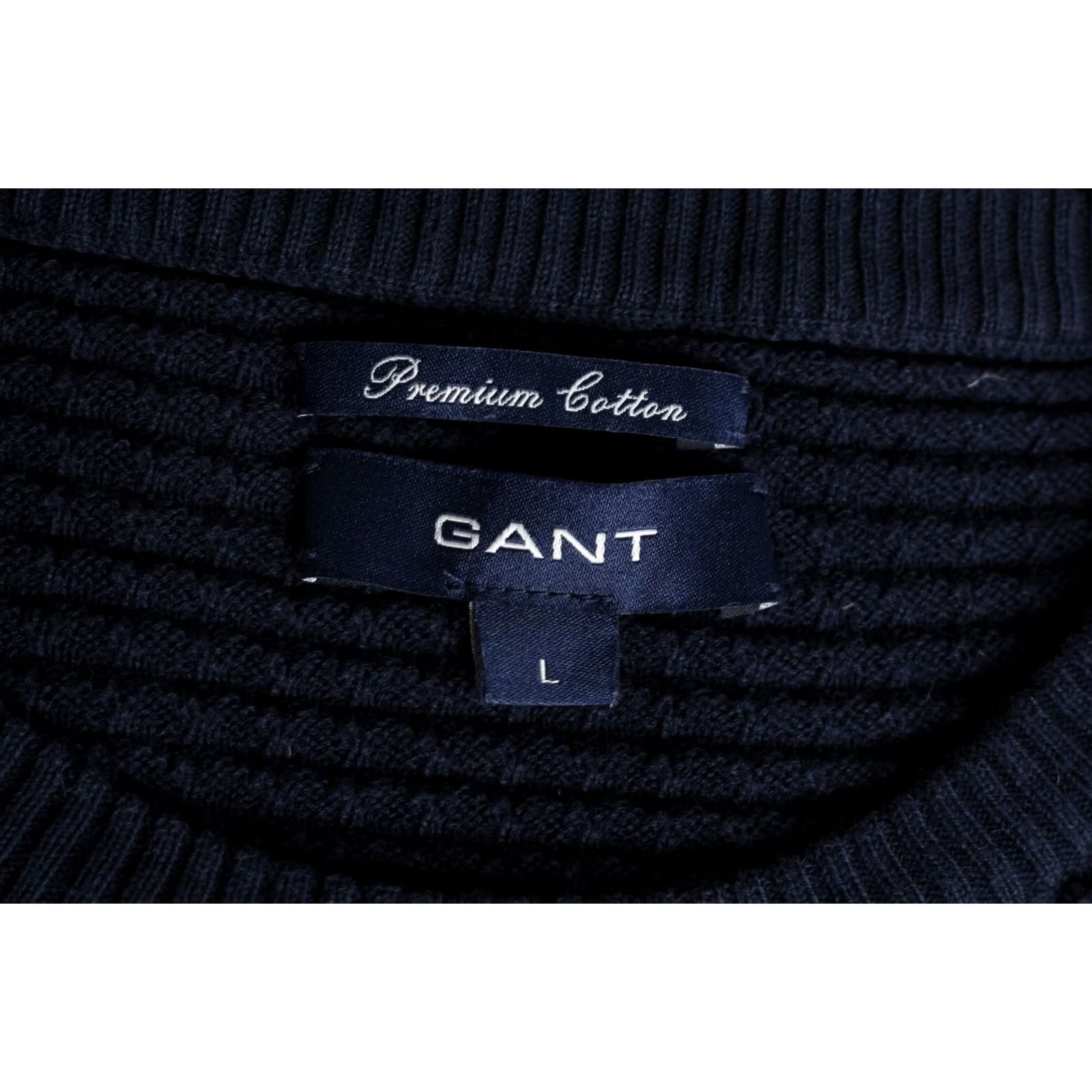 Gant GANT Crew Neck Cotton Jumper Sweater Men L Blue VR1658 Size US L / EU 52-54 / 3 - 5 Thumbnail