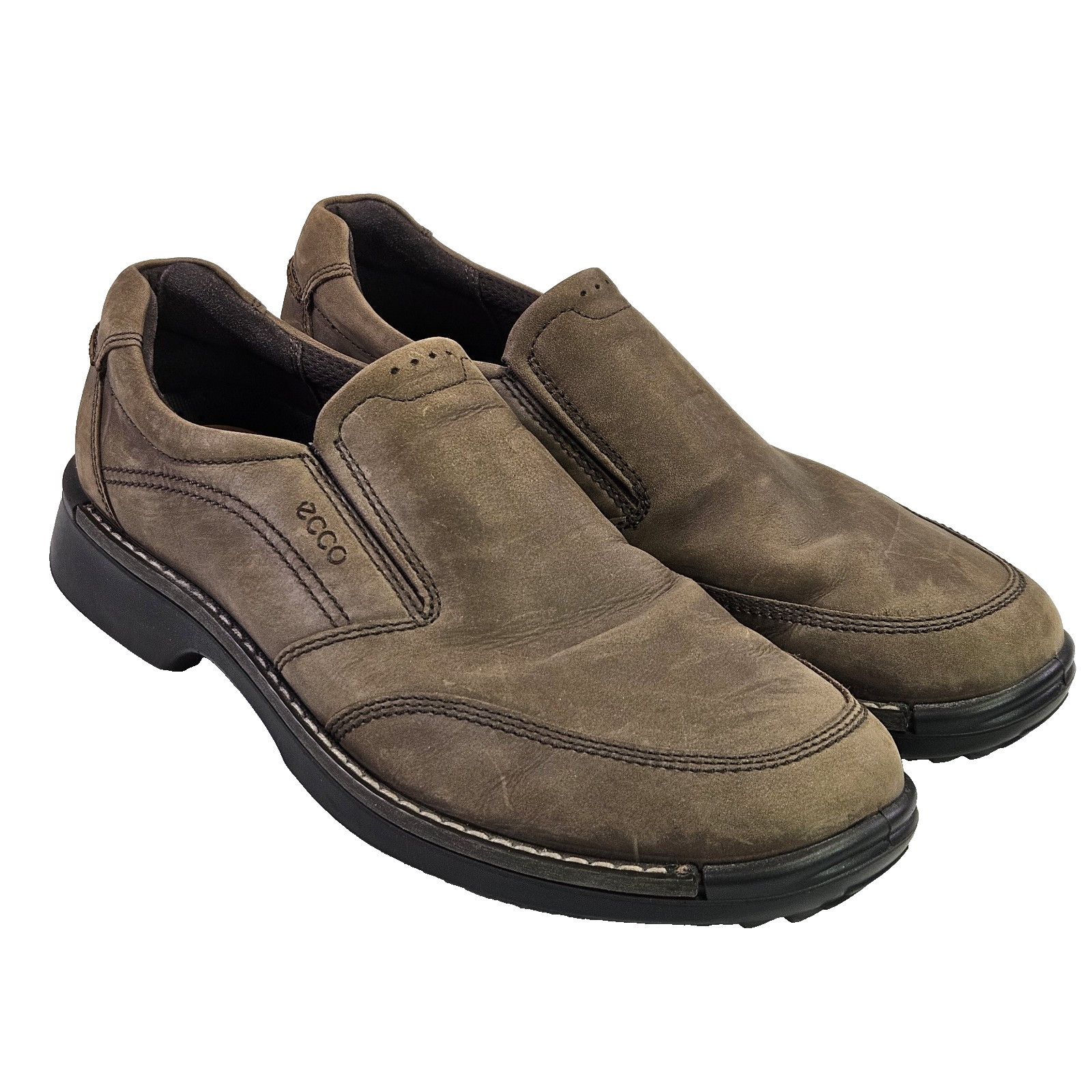 Ecco ECCO Fusion Loafer Apron Toe Slip On Nubuck Leather Mocs Size US 14 / EU 47 - 1 Thumbnail