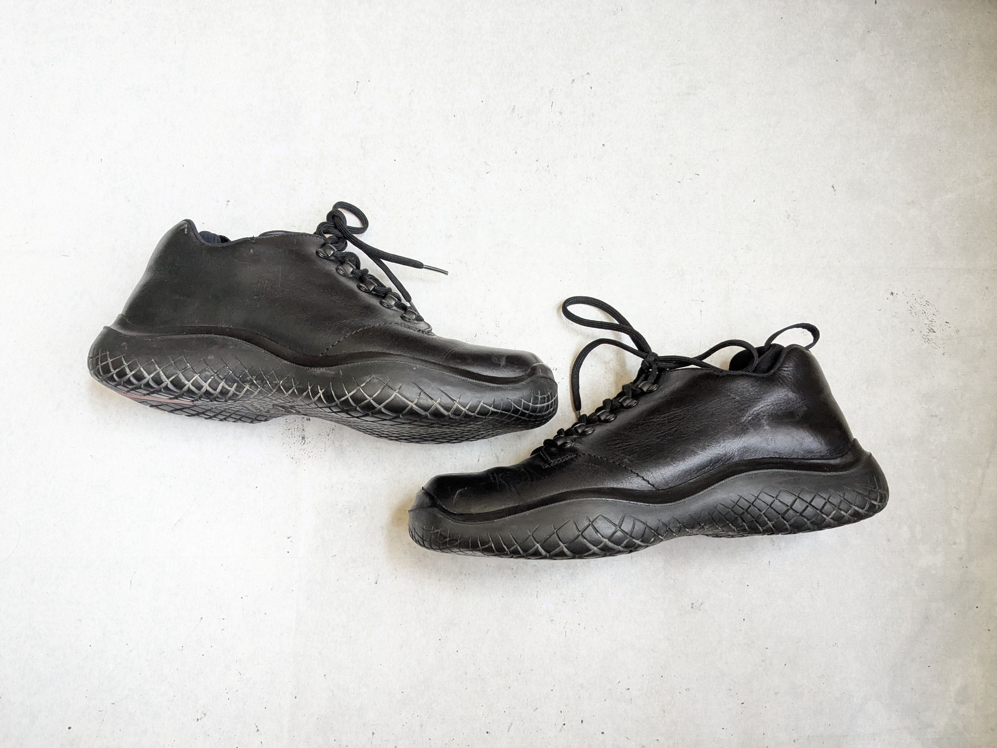 Prada Prada 2ee378 All Black Leather Sneakers | Grailed