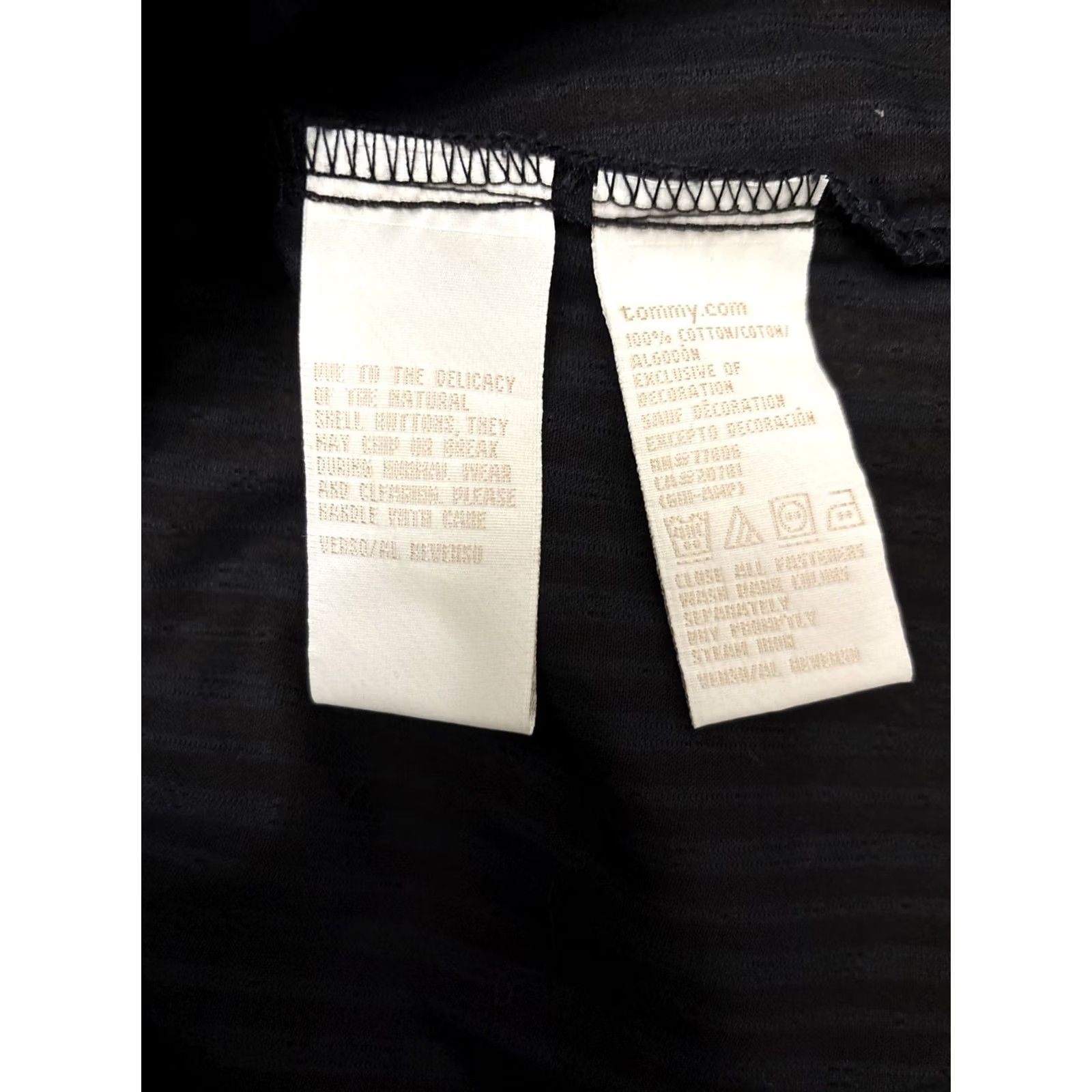 Tommy Hilfiger NWT Tommy Hilfiger Womens Shirt Button-Up Black Short Sleeve Cap Sleeve 20 Casual Sheer Knit Cotton Regular Image: 0-0-0-0-0-0 Size 3XL / US 20-22 - 8 Thumbnail
